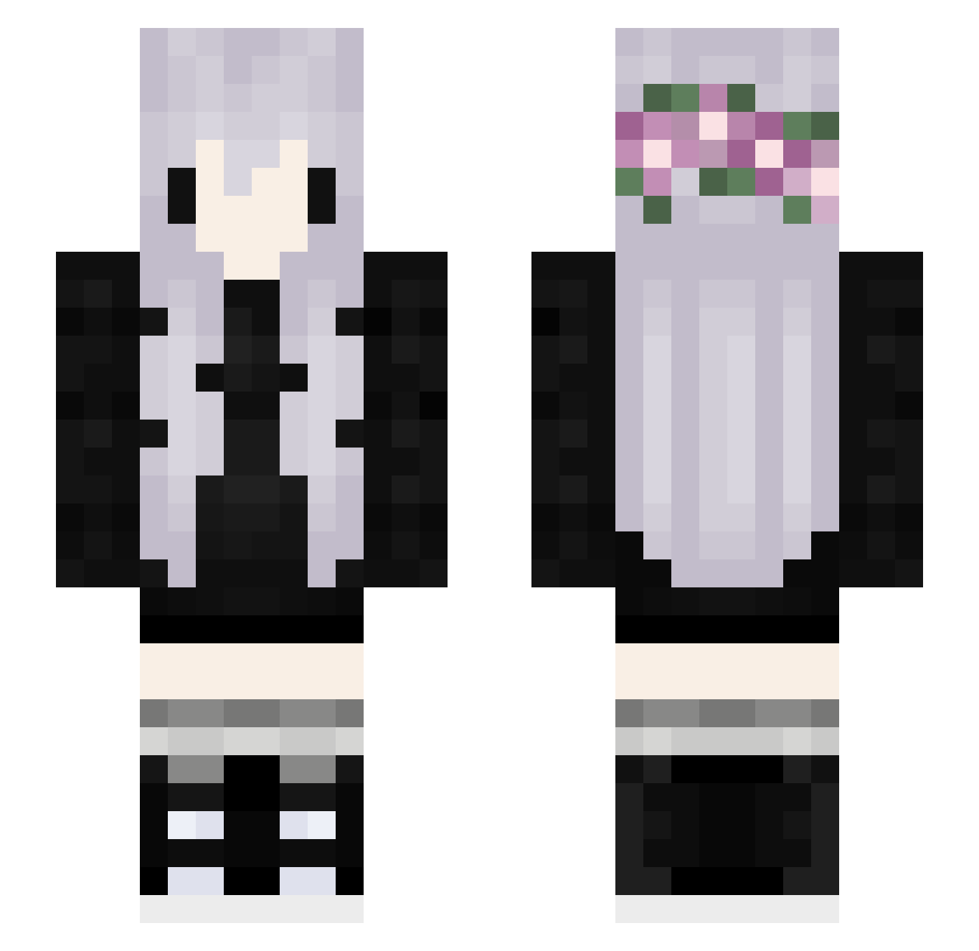 SunLoxx Minecraft skin, front and back view