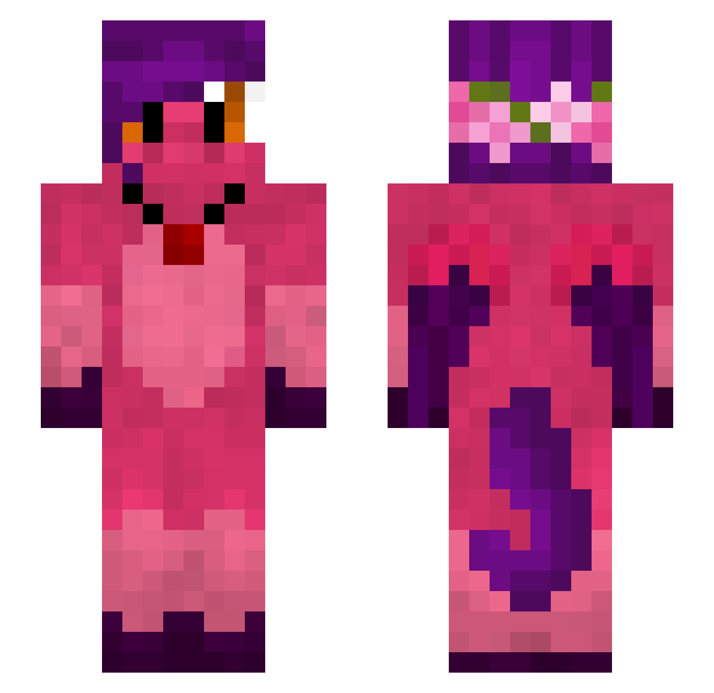 CherryHorse35 Minecraft skin, front and back view
