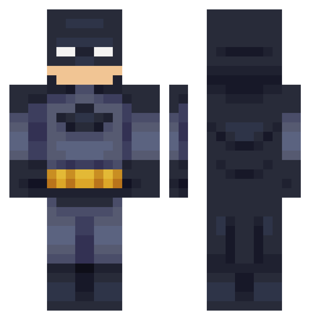 Run1c Minecraft skin, front and back view