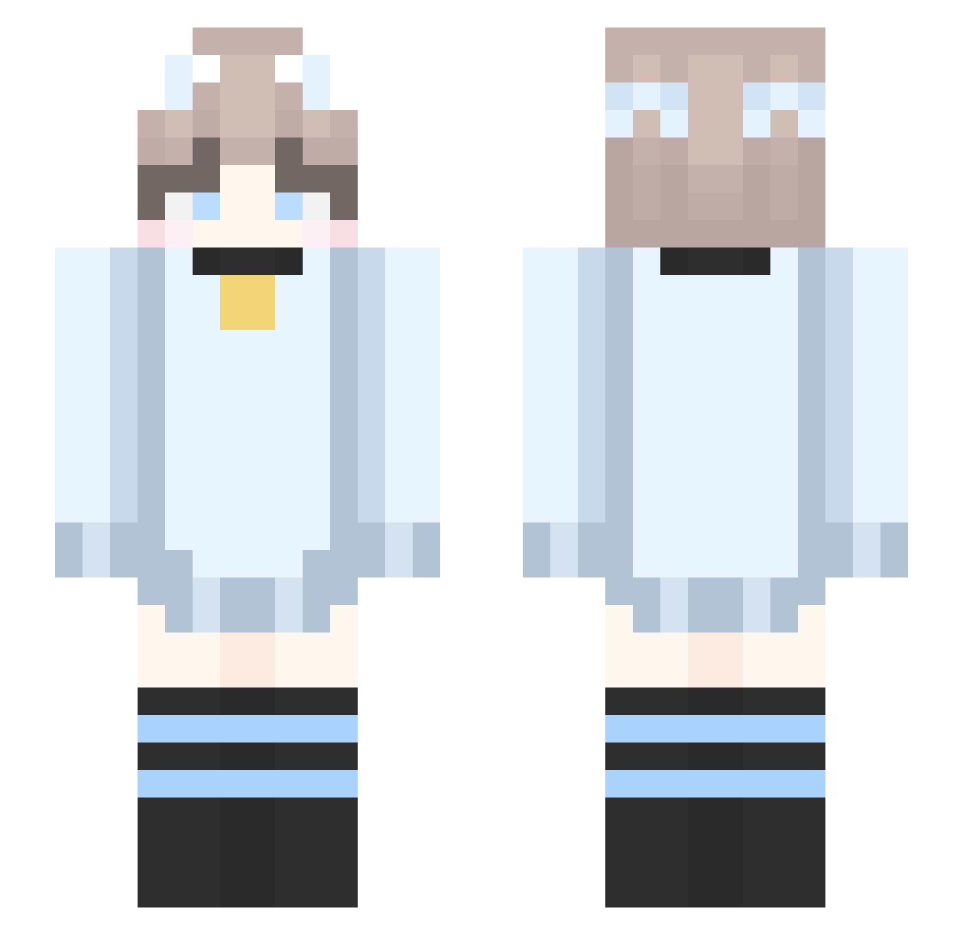 JusLucas Minecraft skin, front and back view