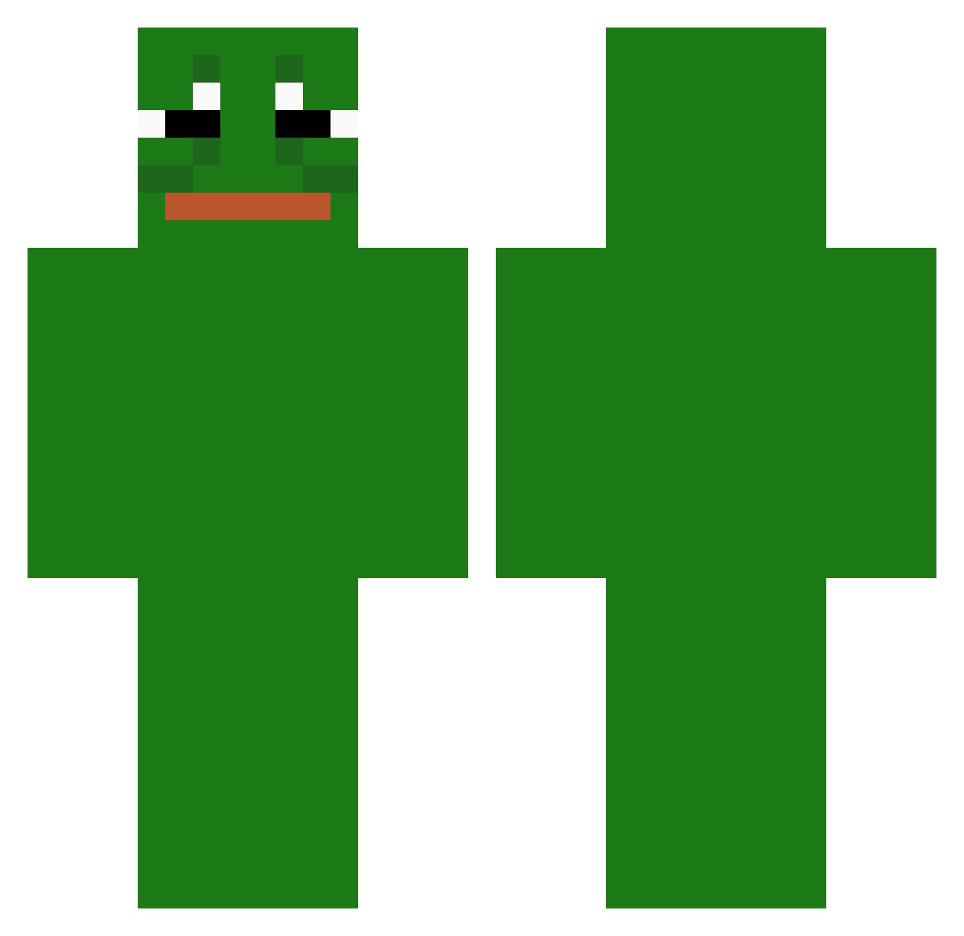 plebbbb Minecraft skin, front and back view