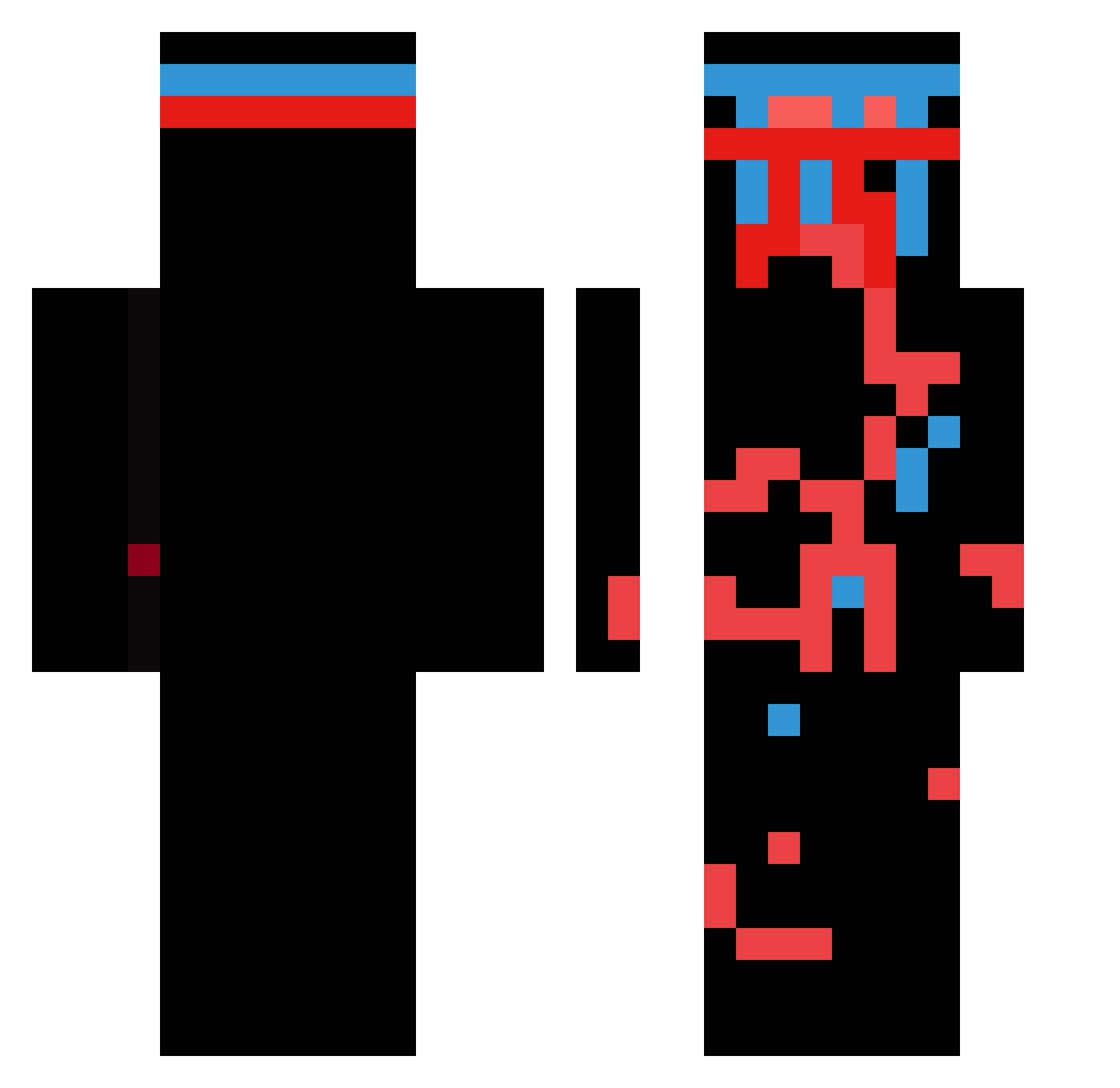 x__Panda__x Minecraft skin, front and back view