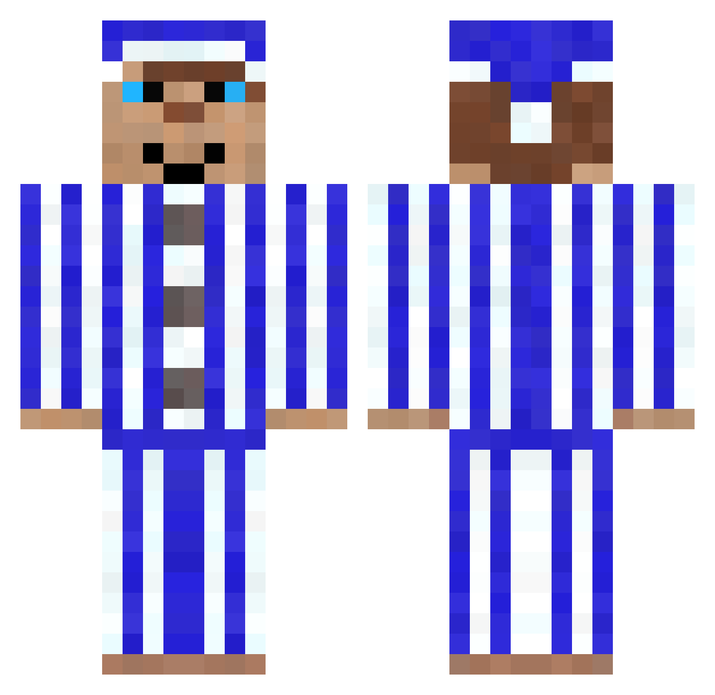 LoegSuppe Minecraft skin, front and back view
