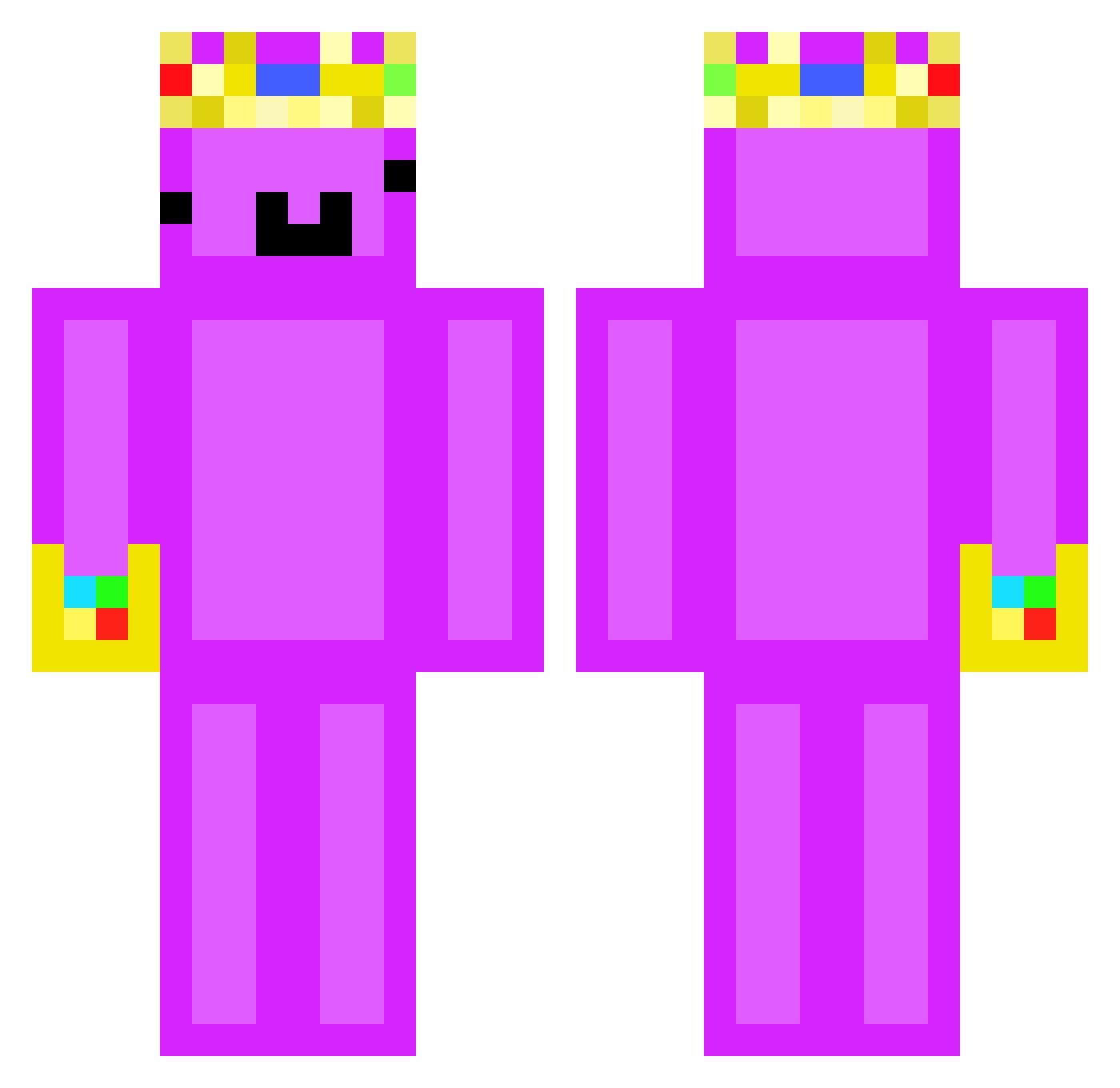 SheLuvzzGhost Minecraft skin, front and back view
