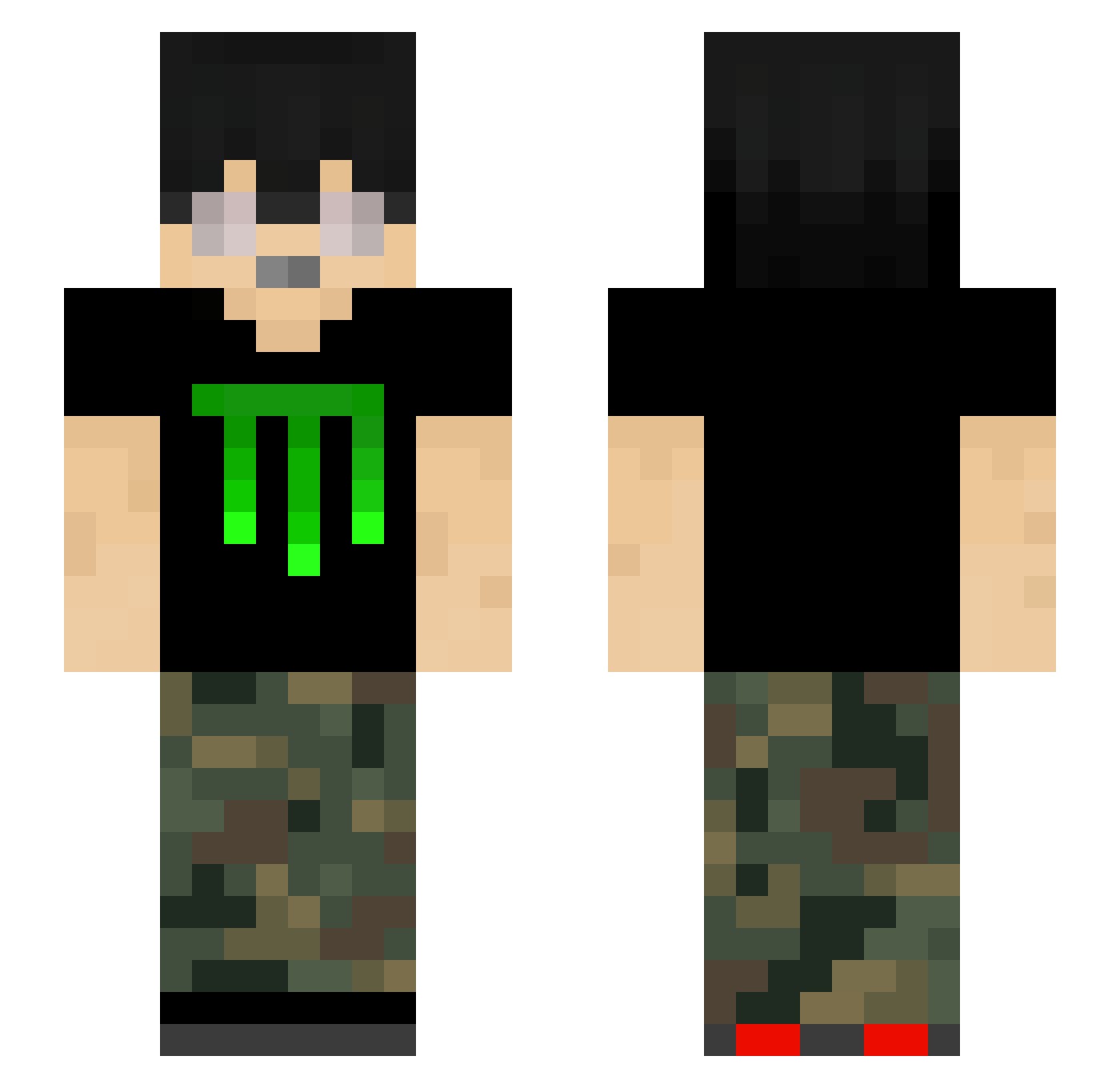 br00talisk Minecraft skin, front and back view