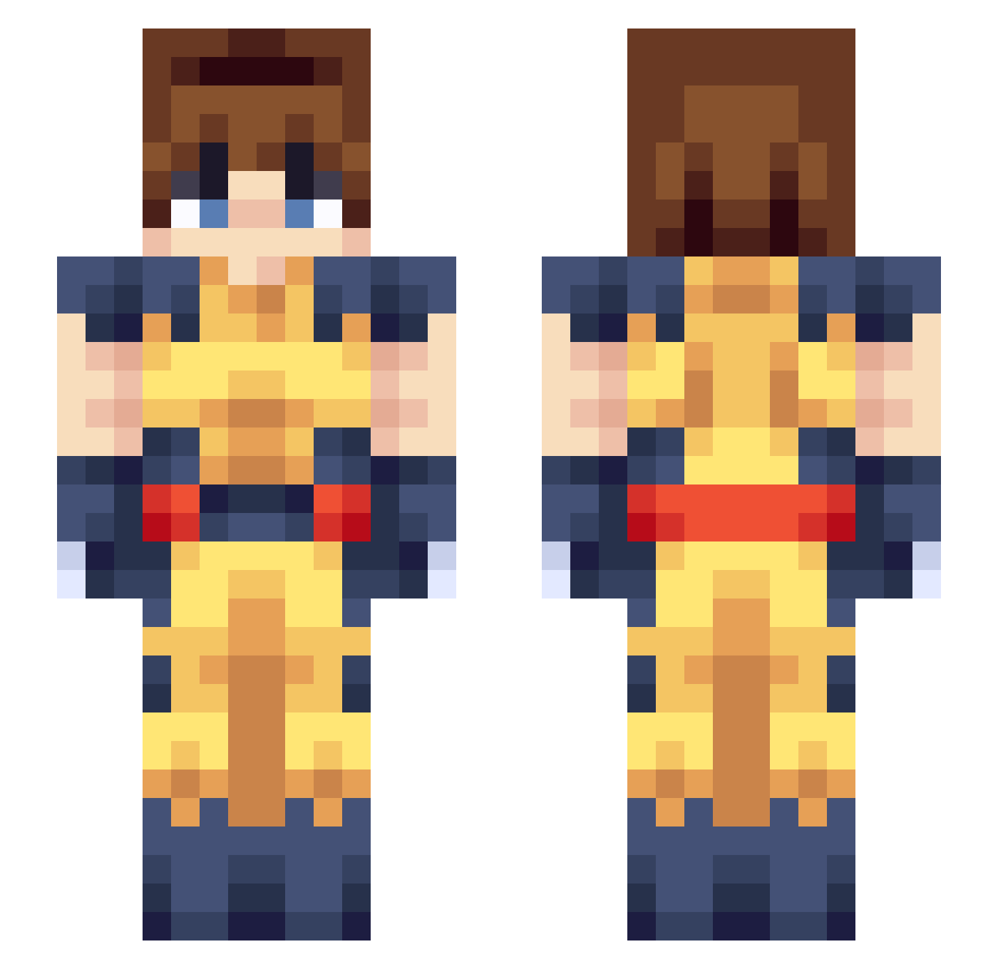 FakeTurt1e Minecraft skin, front and back view