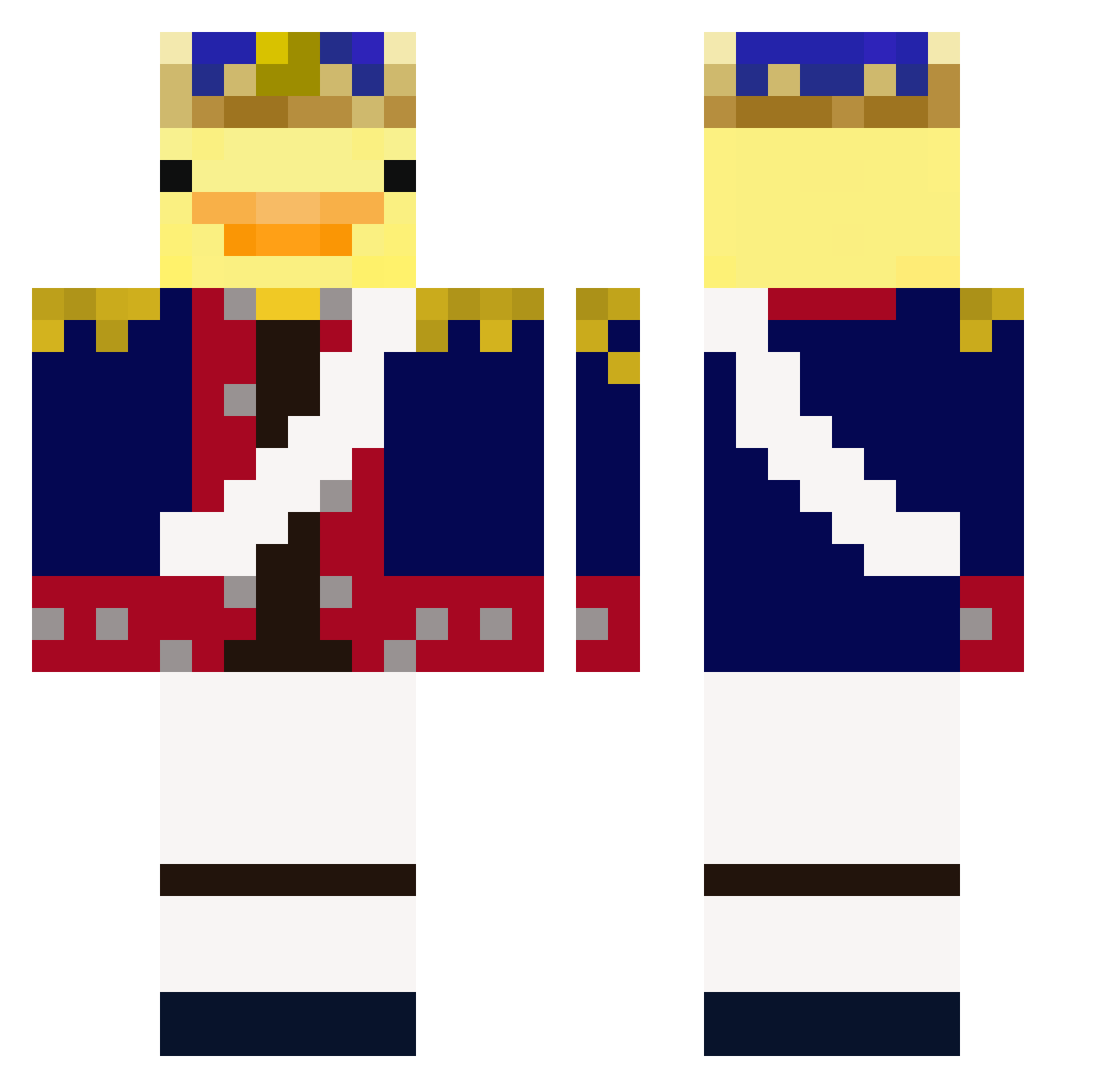 Sommew Minecraft skin, front and back view