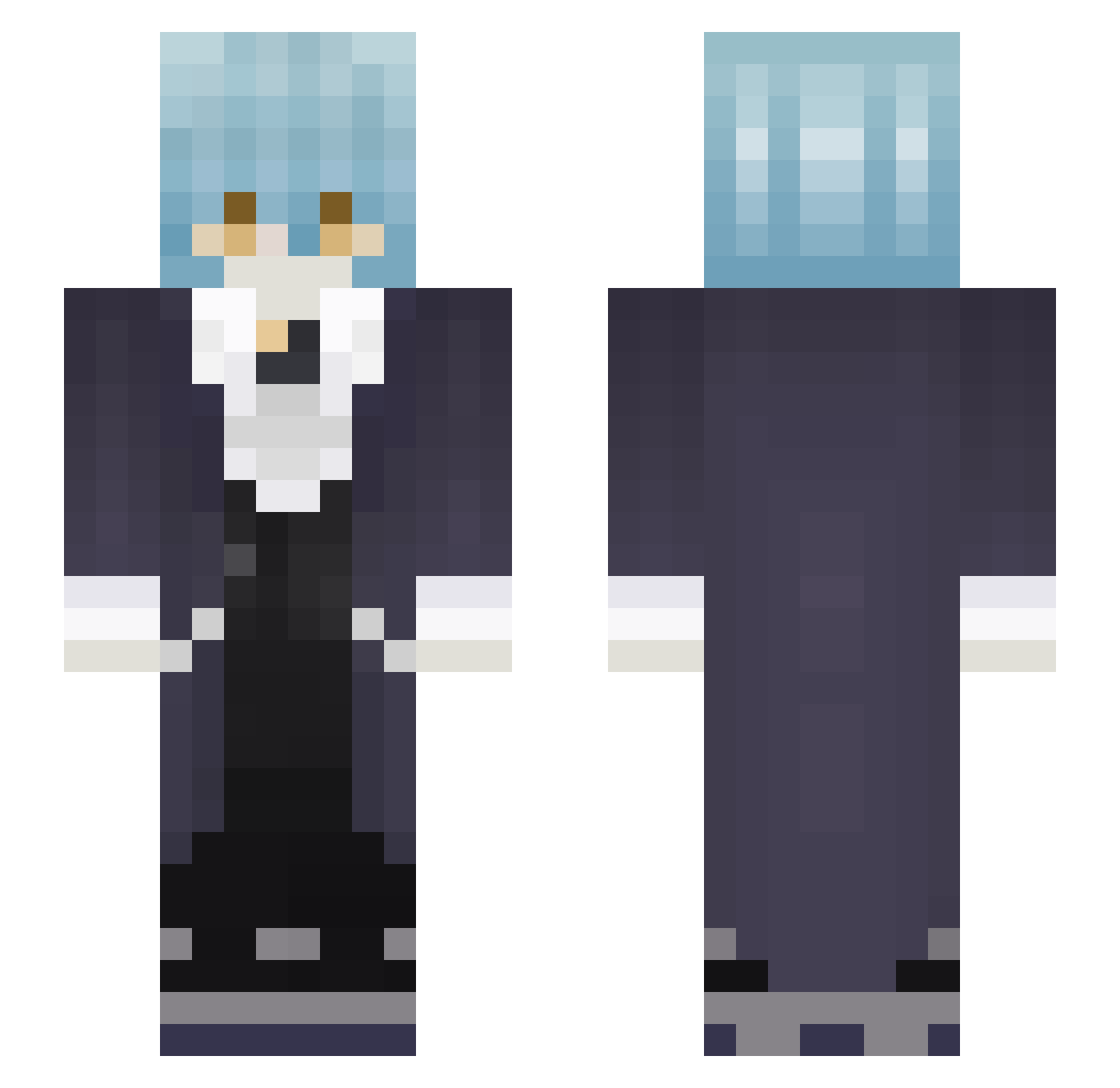 SpaceNex Minecraft skin, front and back view
