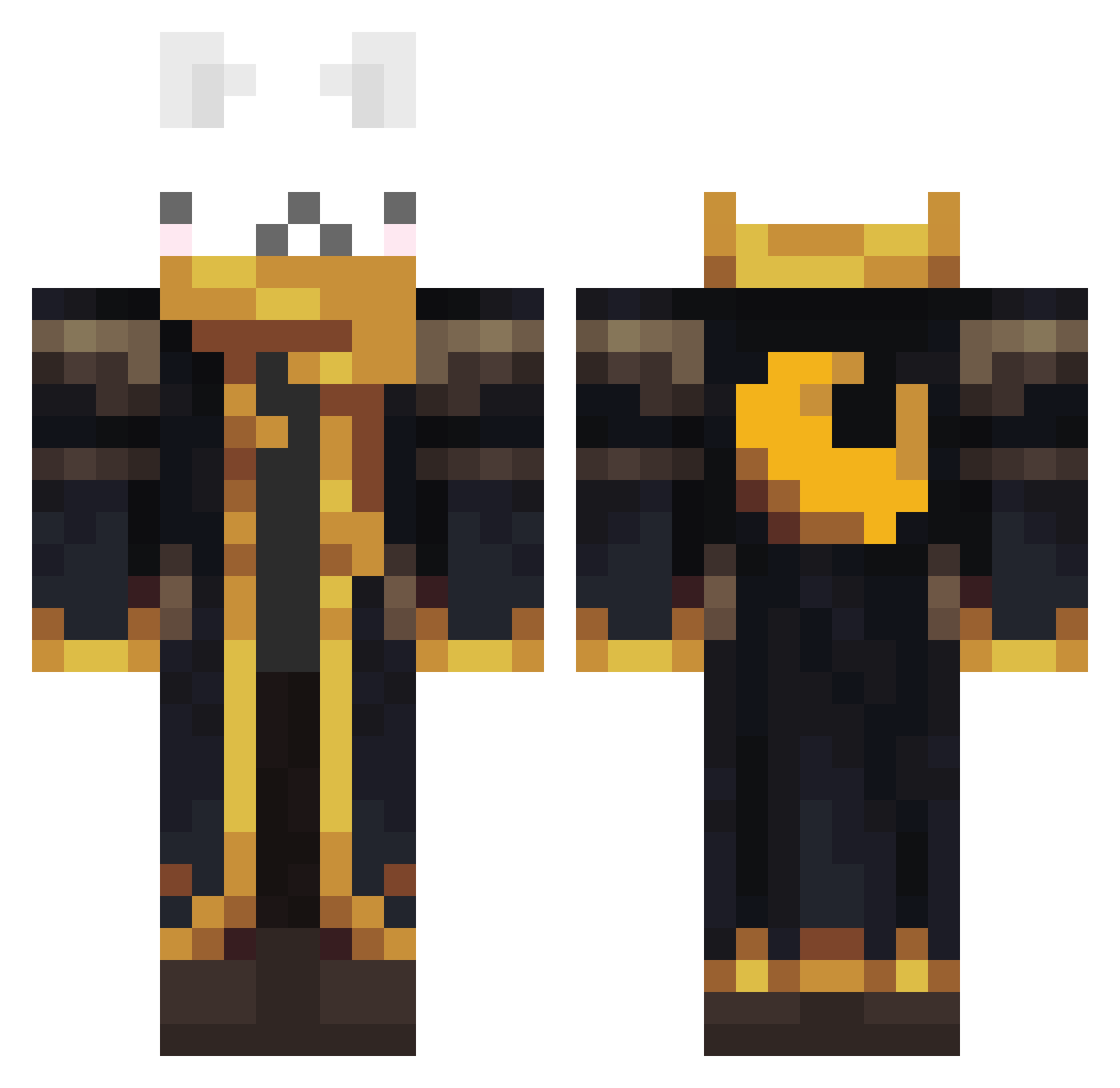 XxDarkEddxX Minecraft skin, front and back view
