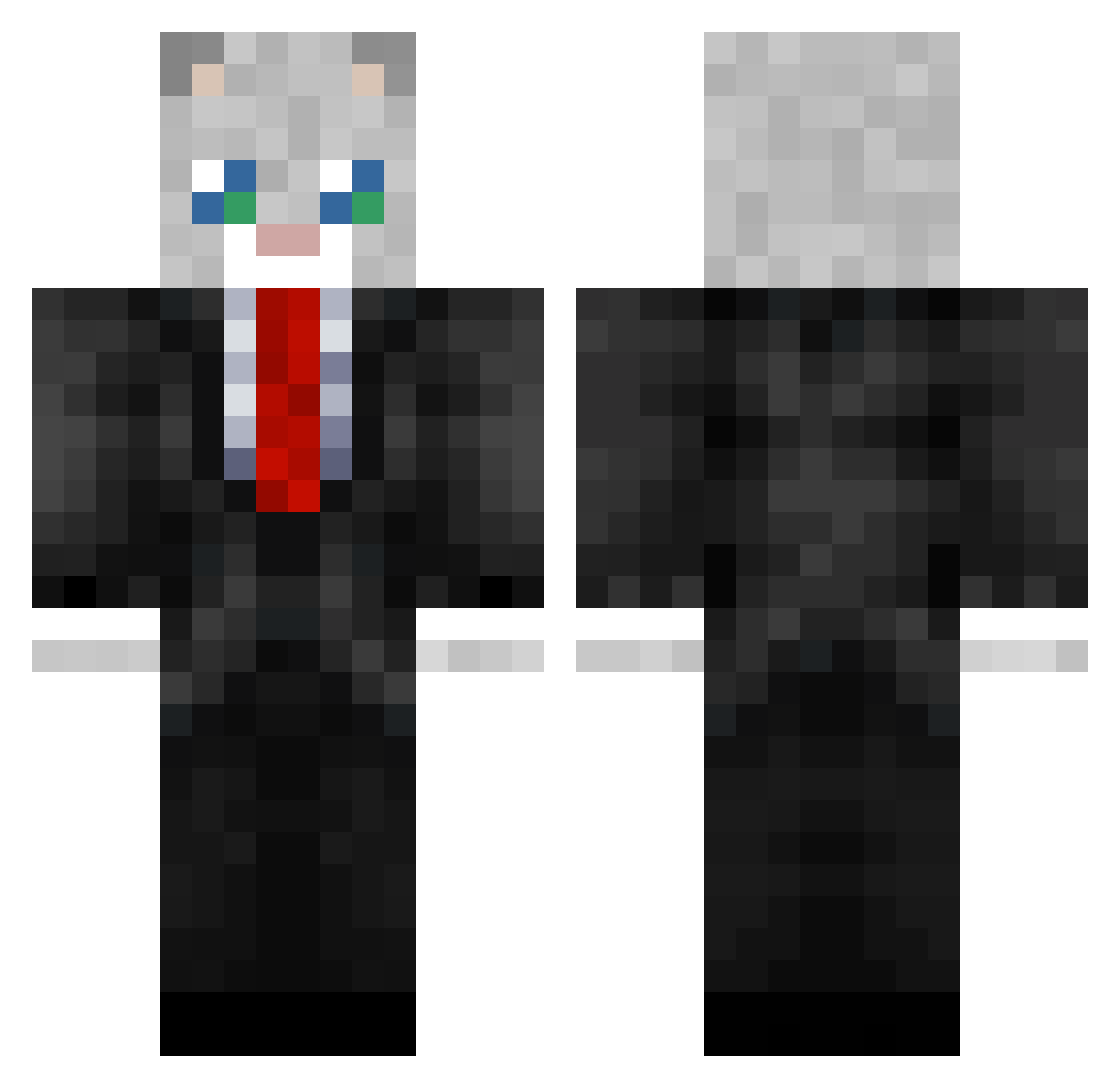 xLegitCat Minecraft skin, front and back view
