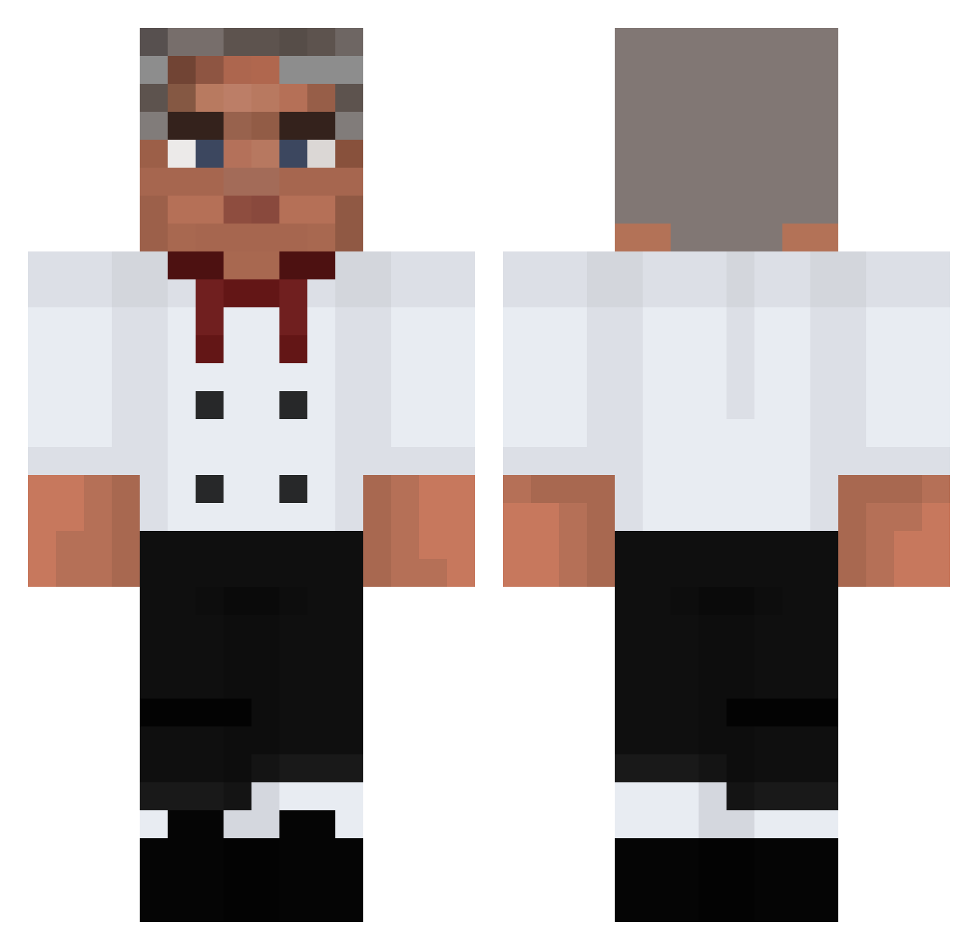 Bronze__ Minecraft skin, front and back view