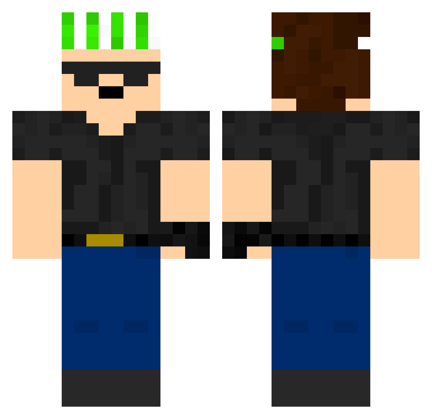 LukeFromNF Minecraft skin, front and back view