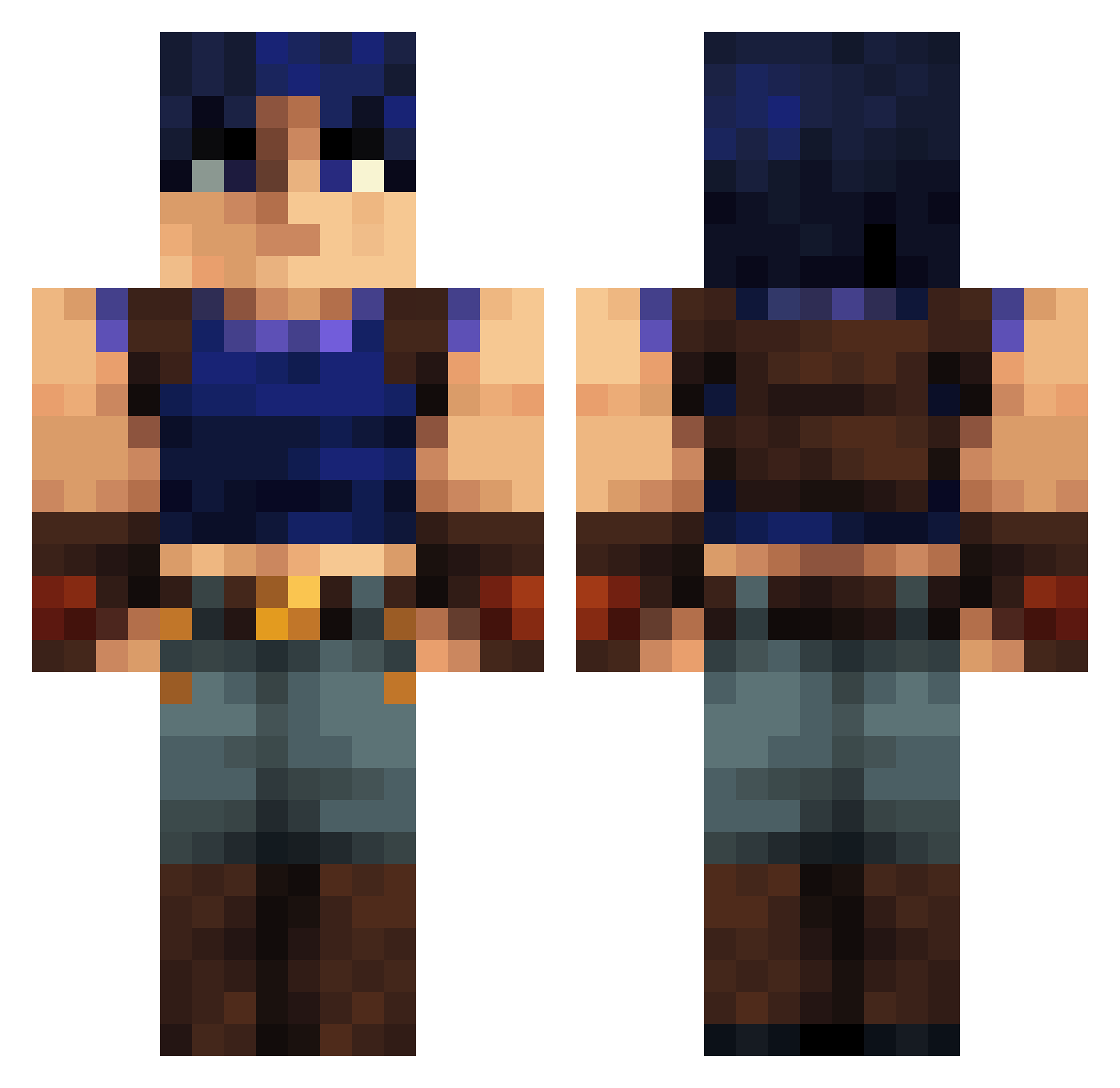 Morvud_ Minecraft skin, front and back view