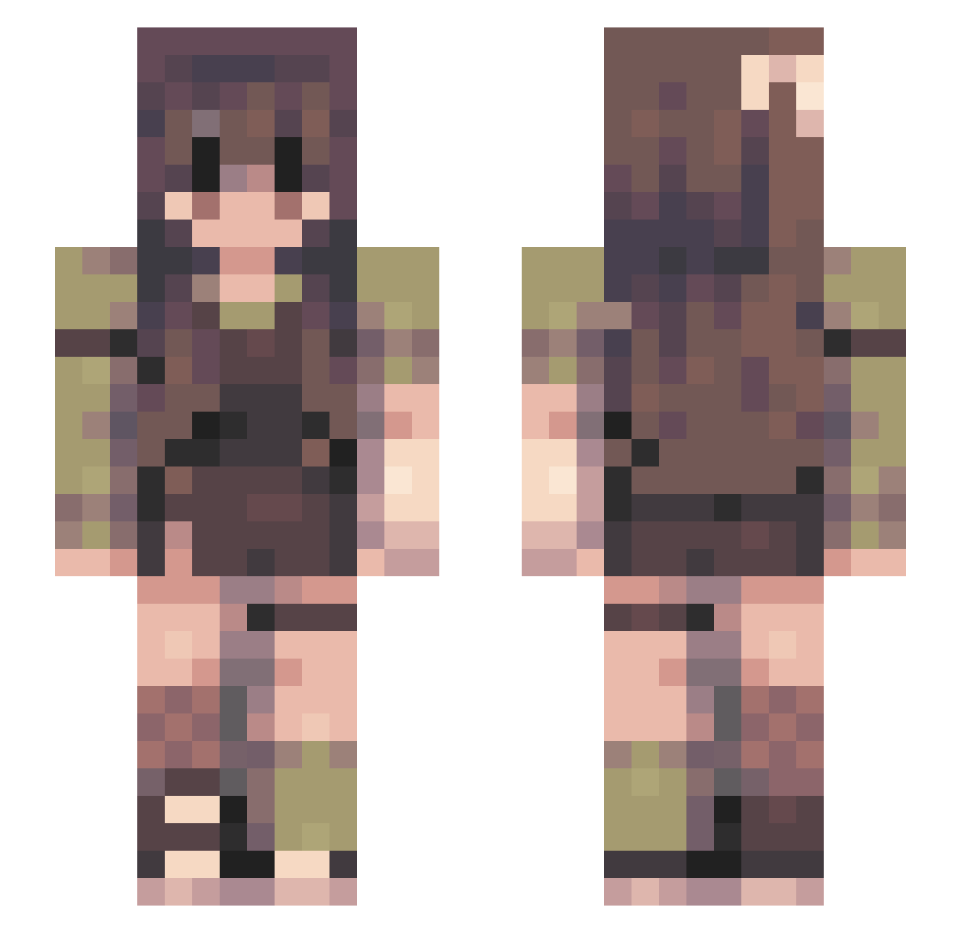 Skylamuffin Minecraft skin, front and back view
