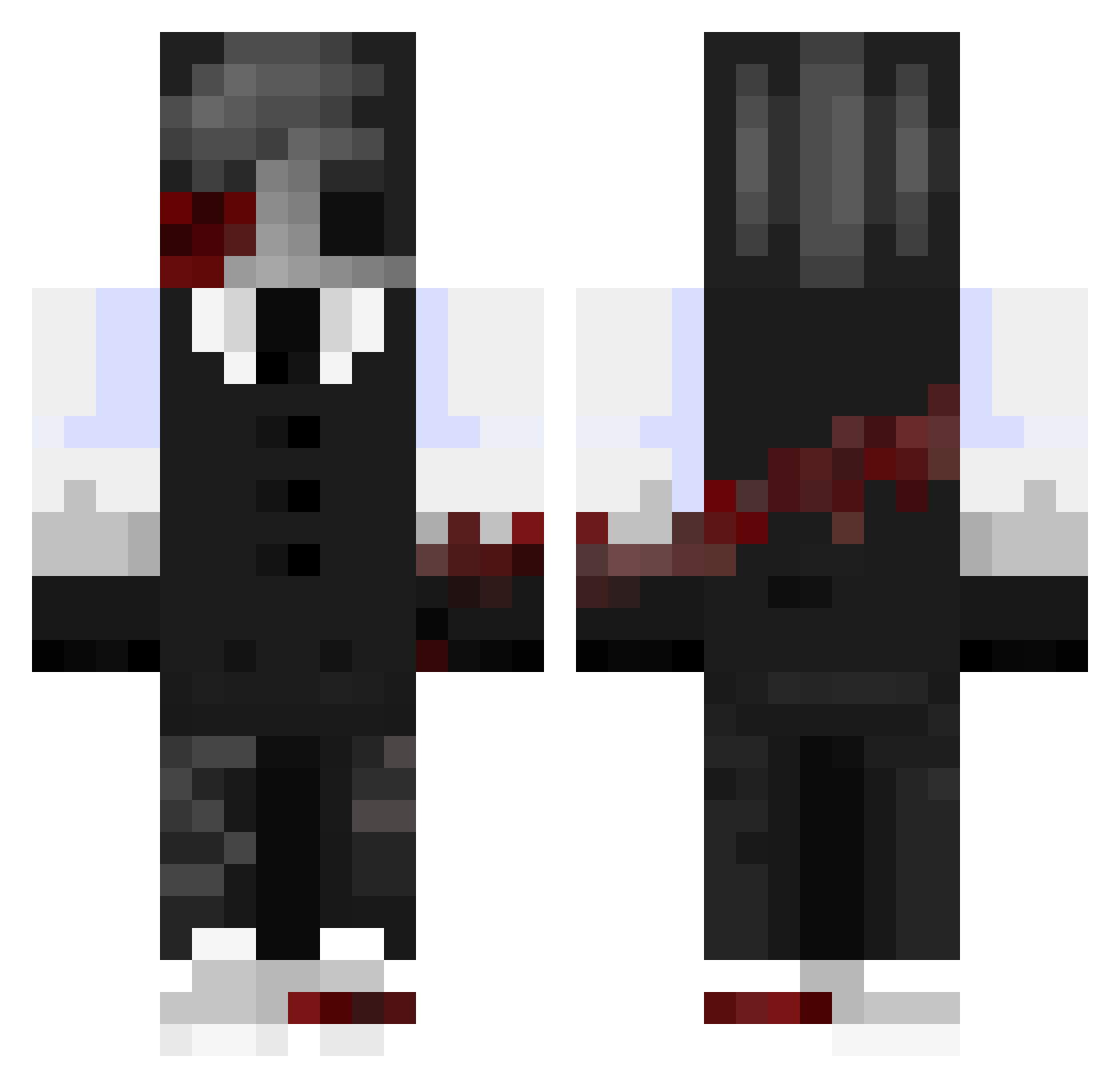 ZheMidnight Minecraft skin, front and back view