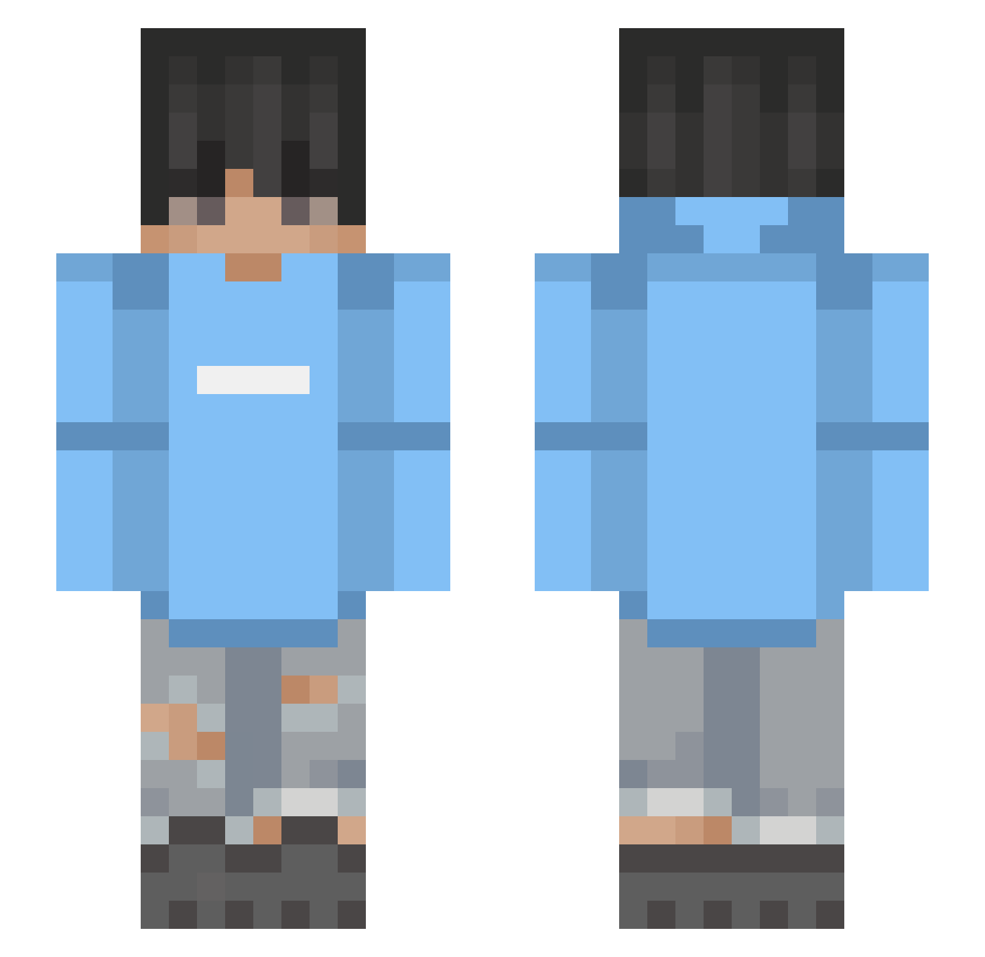Zeeada_11 Minecraft skin, front and back view