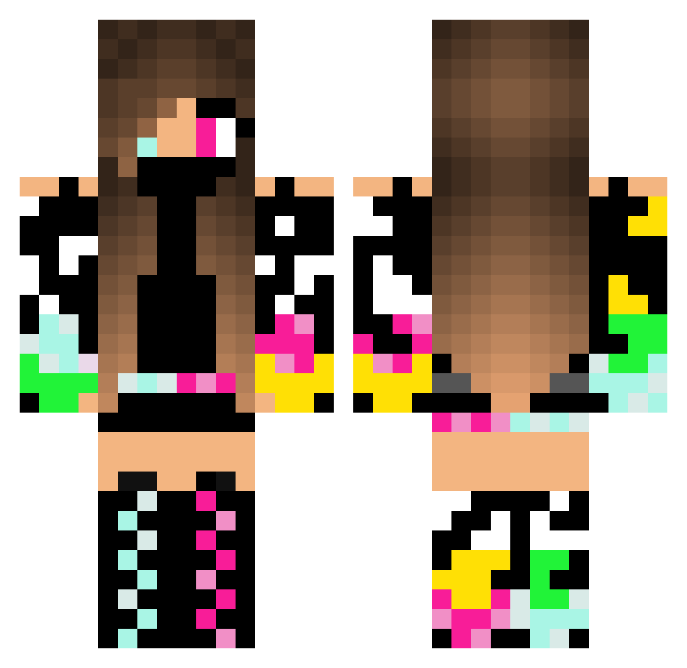 Trancey_ Minecraft skin, front and back view