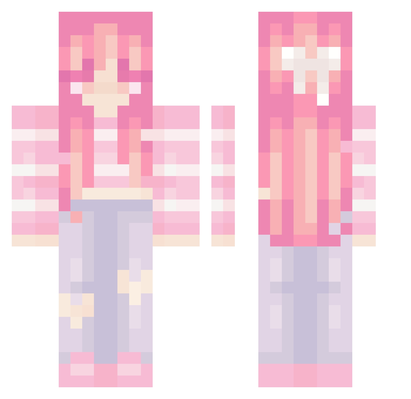 ronthewolf Minecraft skin, front and back view