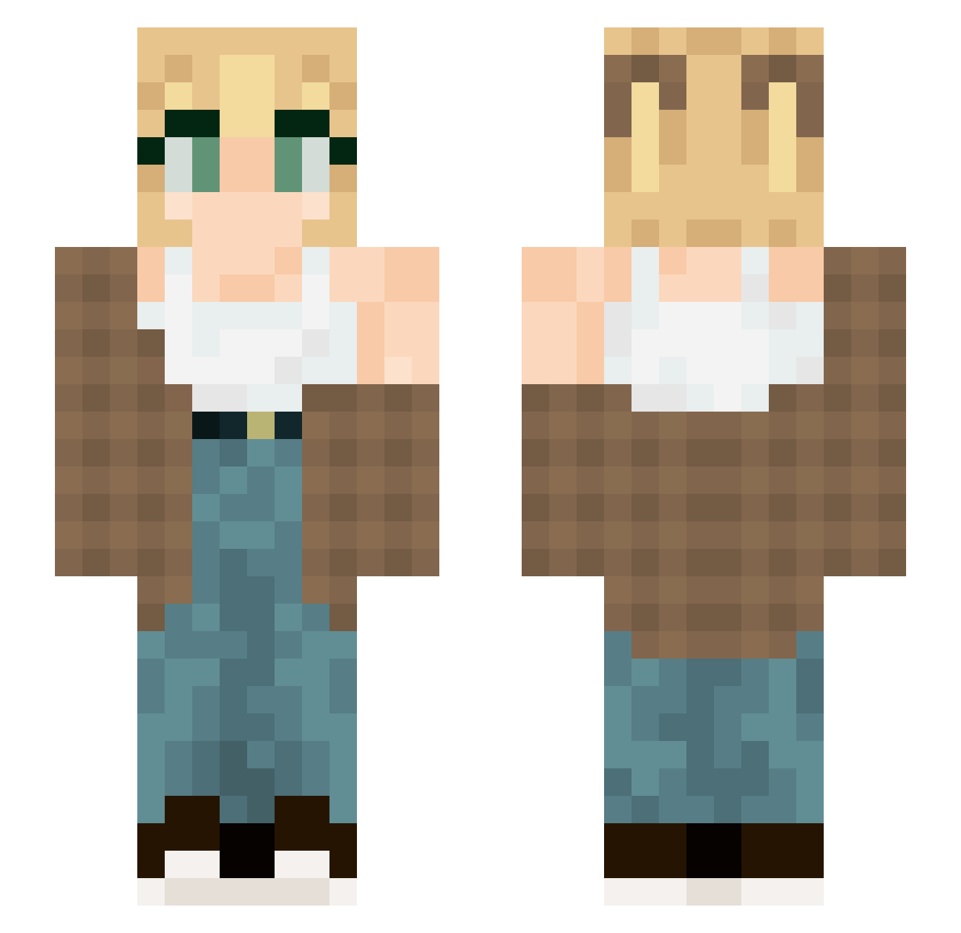 L0check Minecraft skin, front and back view