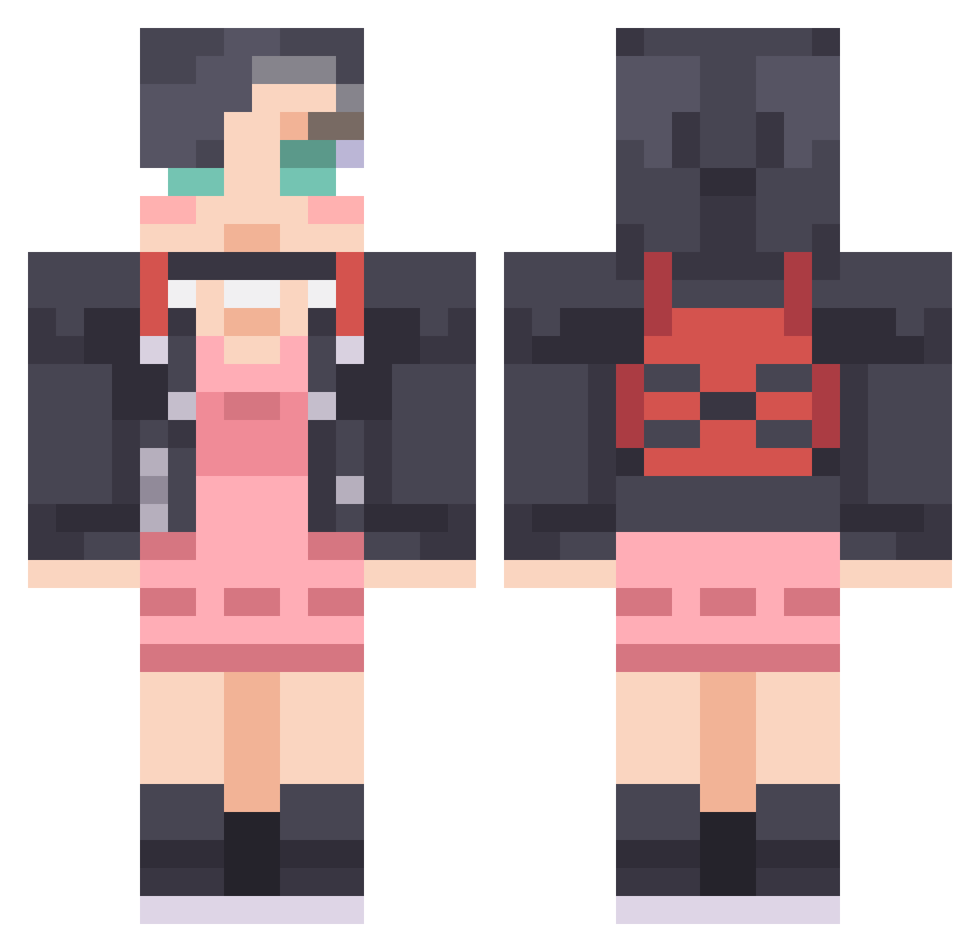 Gae Minecraft skin, front and back view