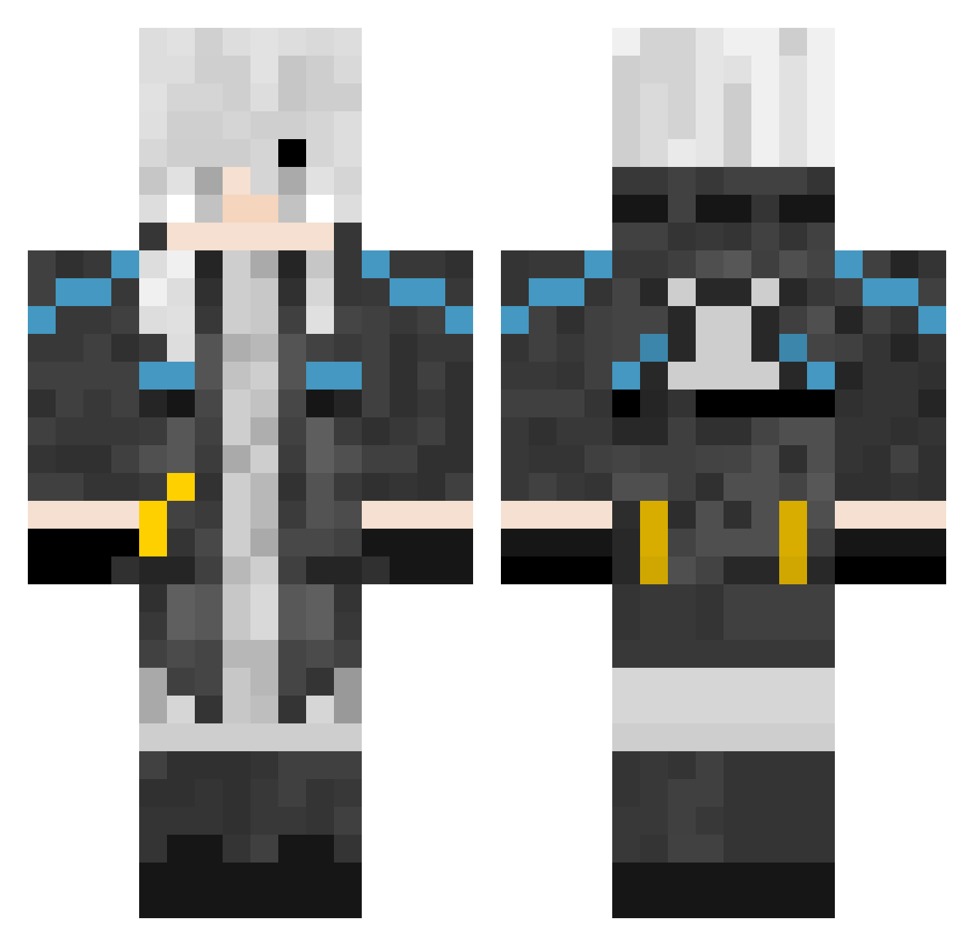 wwuwei Minecraft skin, front and back view