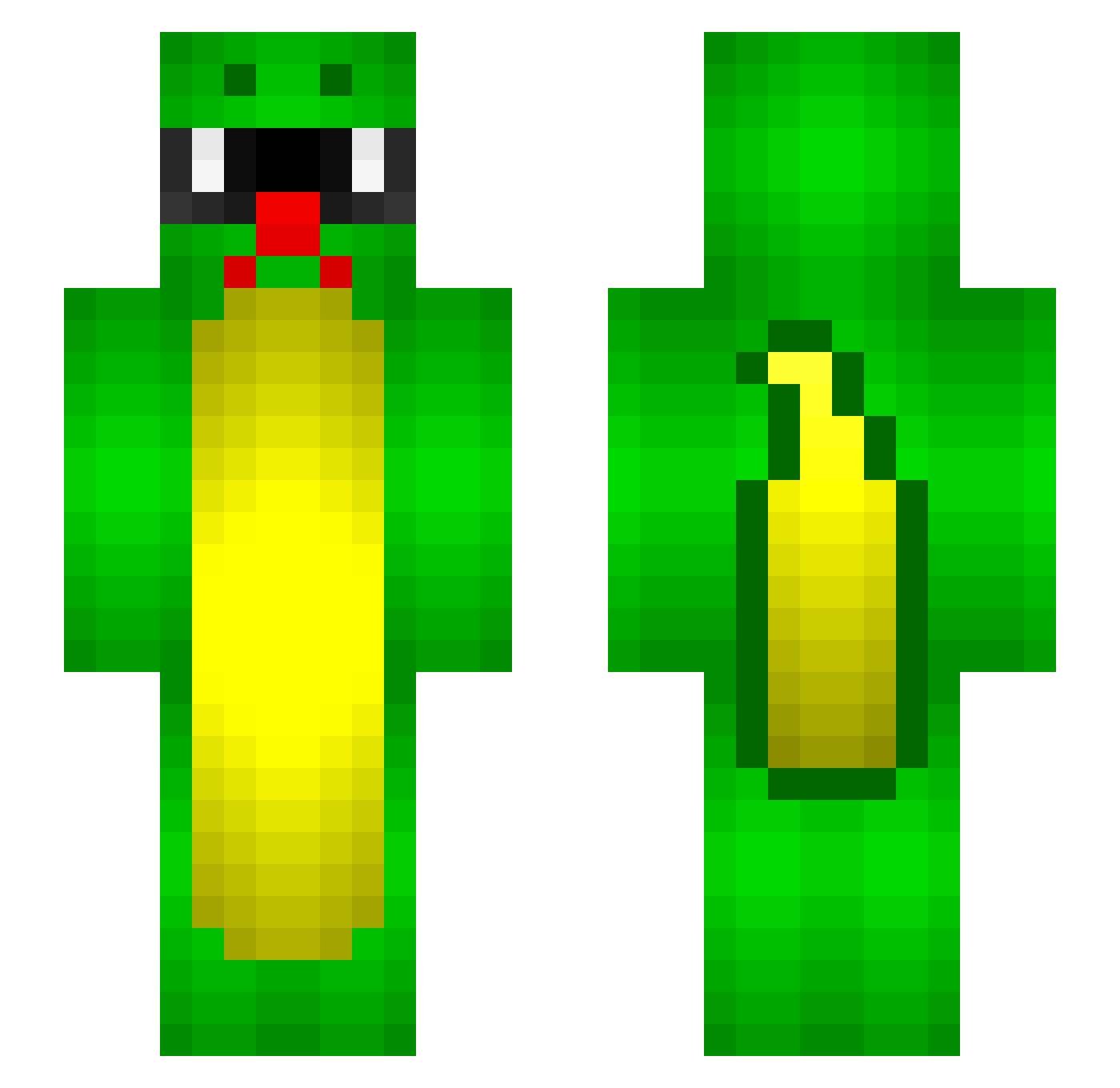 Rovenzard Minecraft skin, front and back view