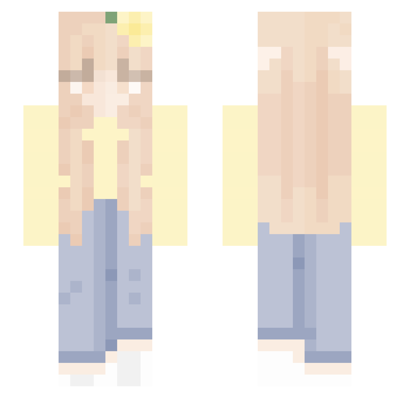 LuvPotats Minecraft skin, front and back view