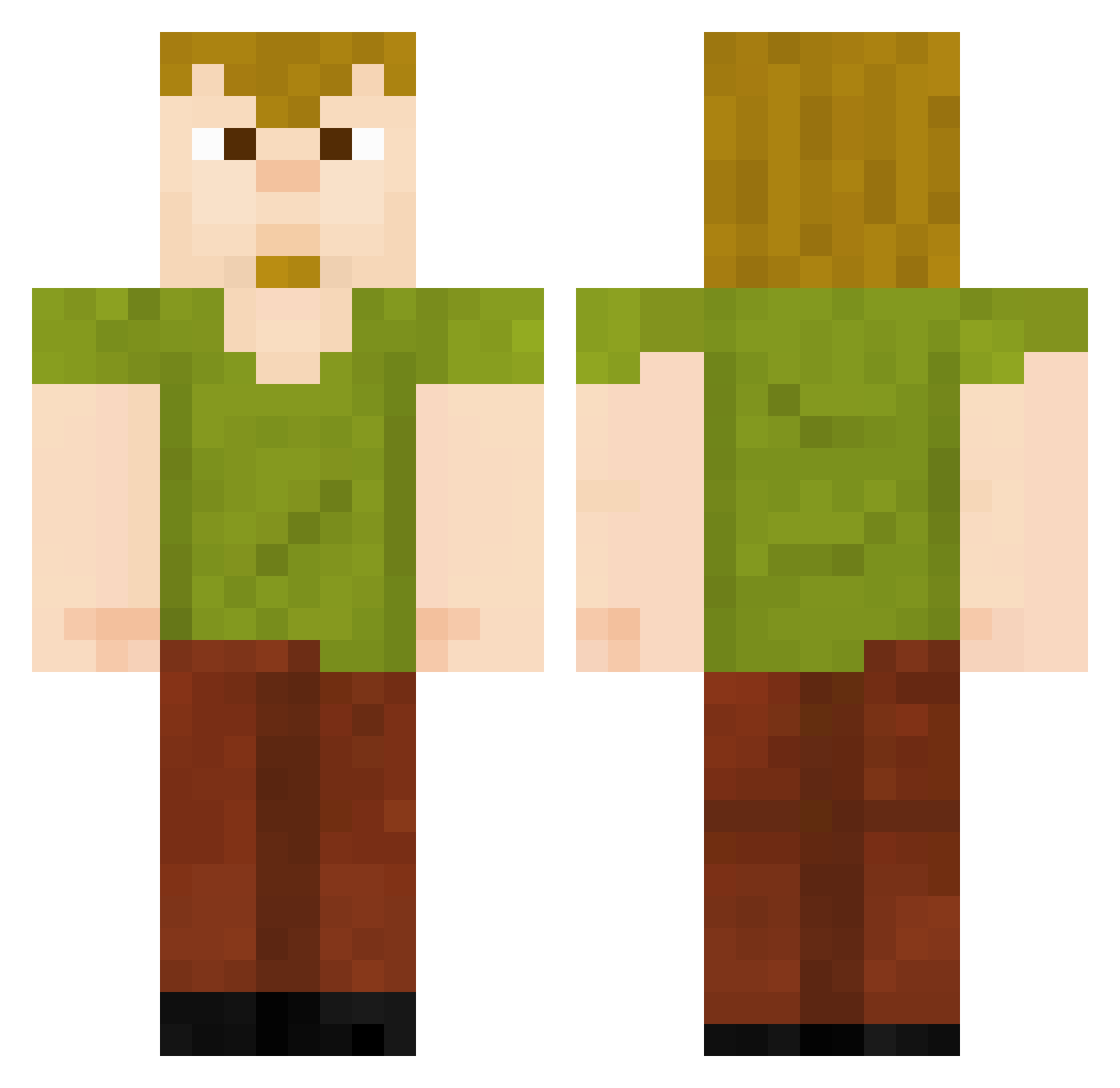 Kudlaty Minecraft skin, front and back view