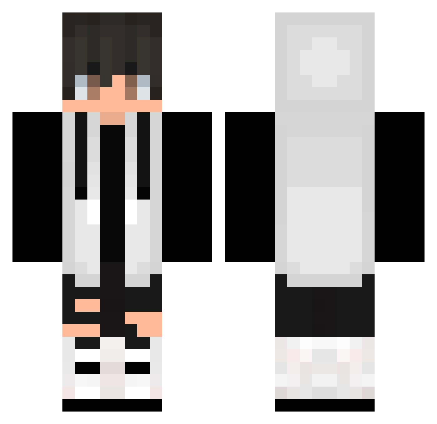 ShadowBonX Minecraft skin, front and back view