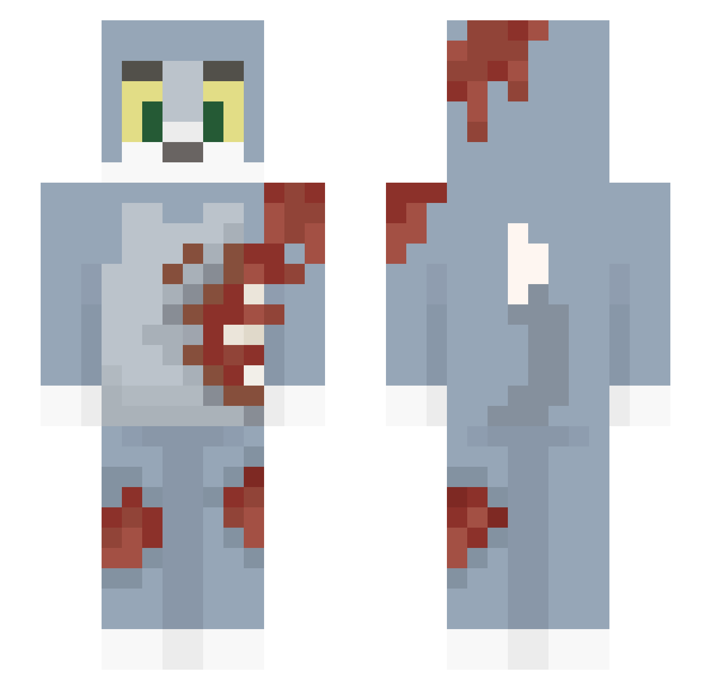 reinderr Minecraft skin, front and back view