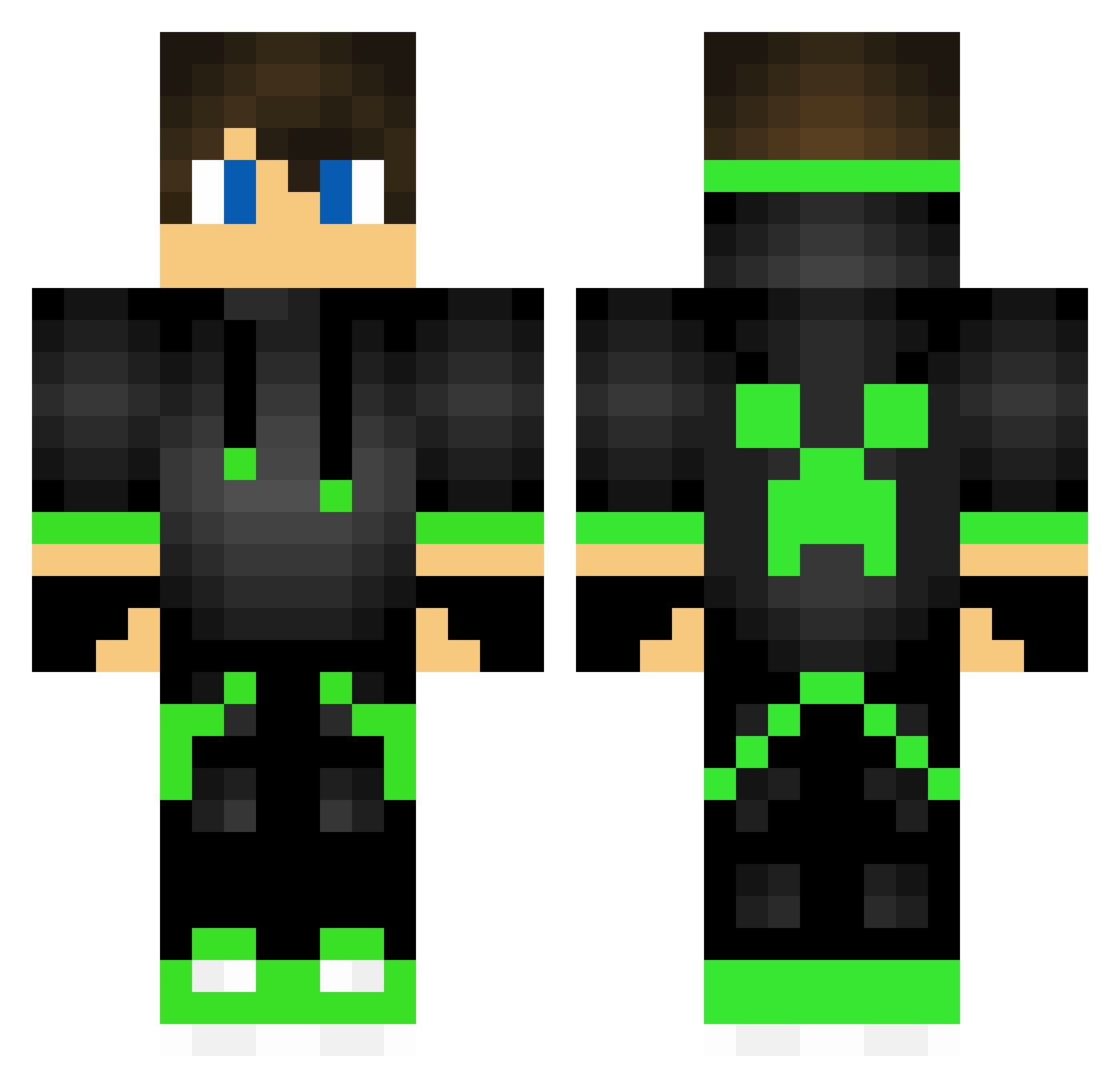 RENKMAN Minecraft skin, front and back view
