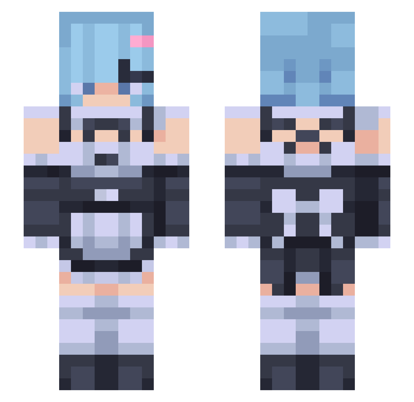 polygonaler Minecraft skin, front and back view