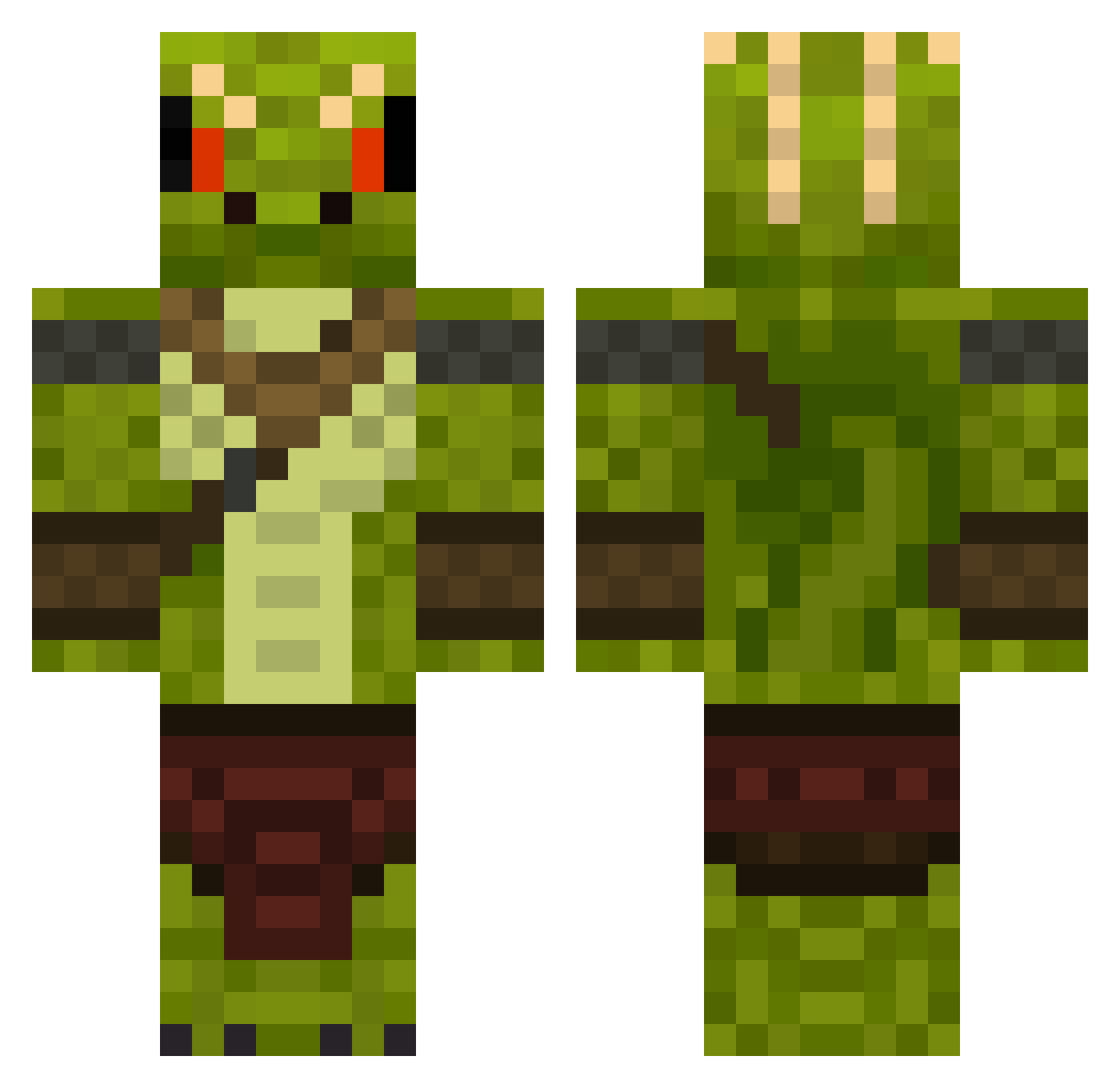 Hentaer Minecraft skin, front and back view