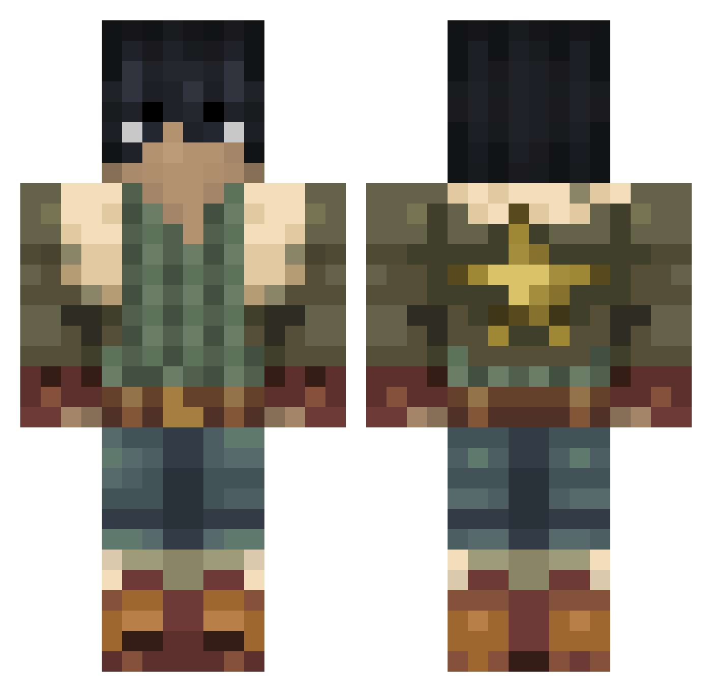 SojaStar Minecraft skin, front and back view