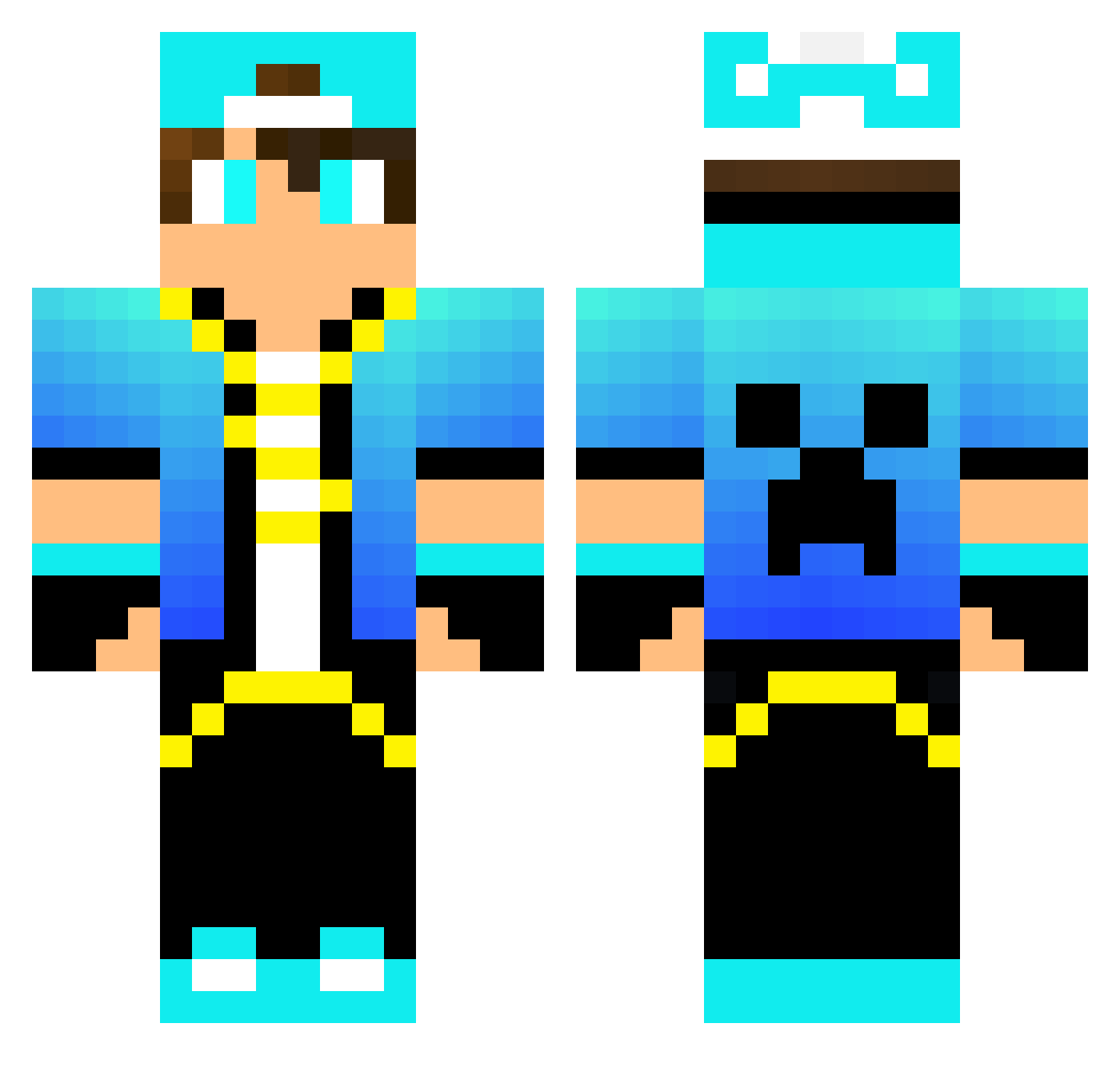 Rickzzin Minecraft skin, front and back view