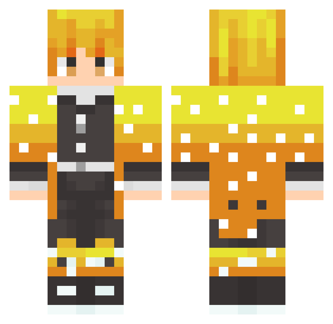THEtheio Minecraft skin, front and back view