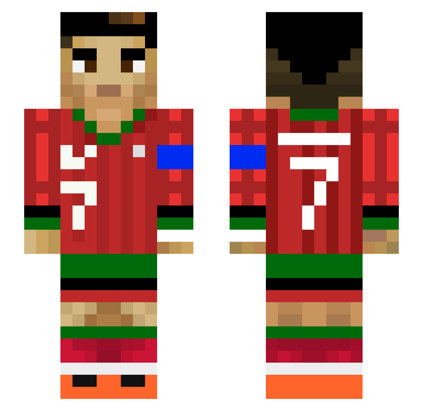 wuenav Minecraft skin, front and back view