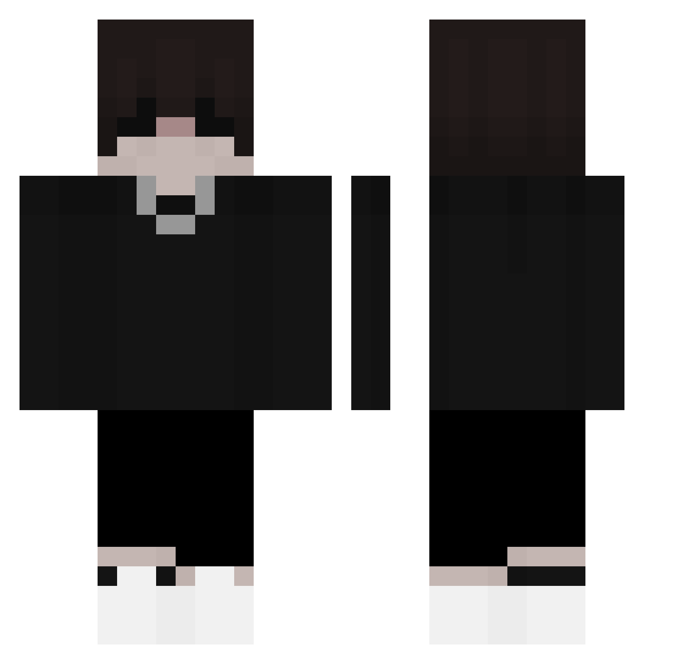 whoes Minecraft skin, front and back view