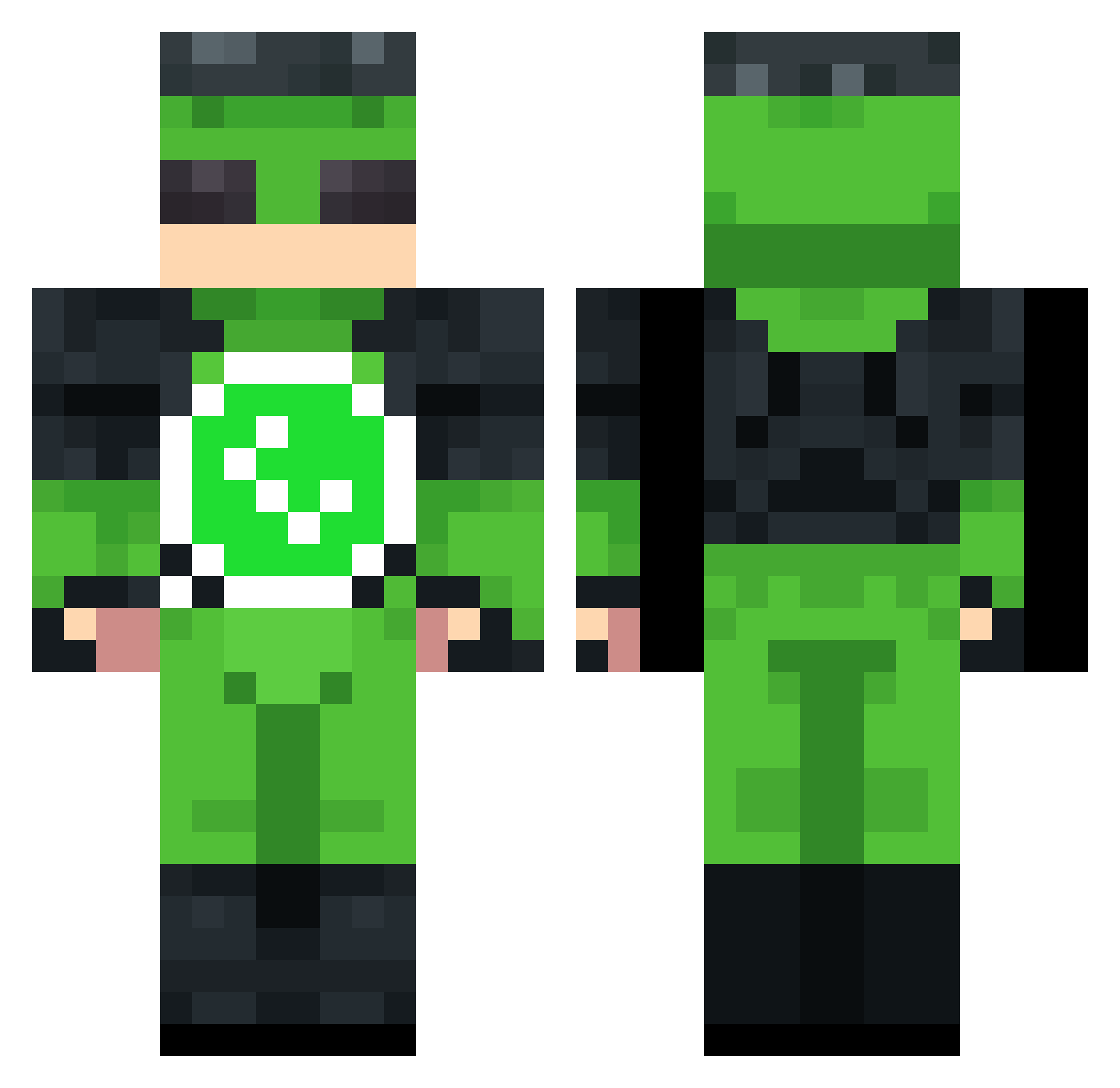 Coosplay Minecraft skin, front and back view