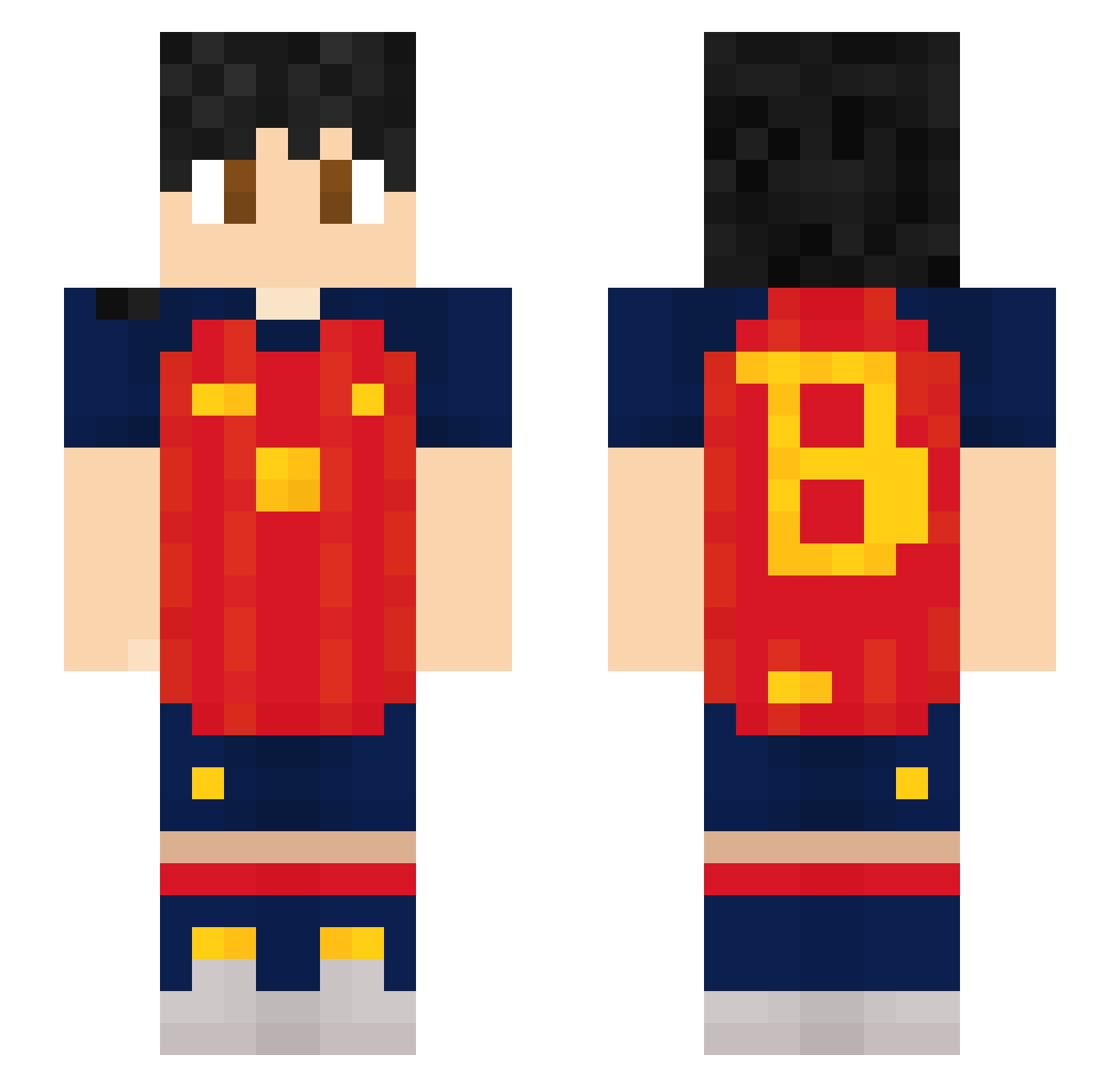 SoyJul1anMc Minecraft skin, front and back view