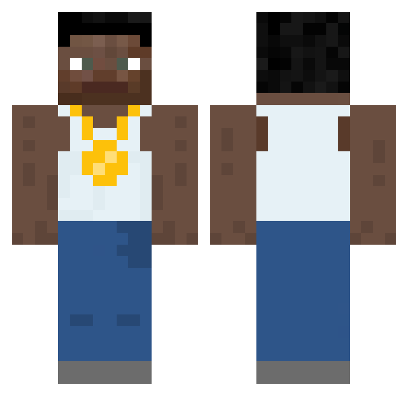 ThugSh4ker Minecraft skin, front and back view