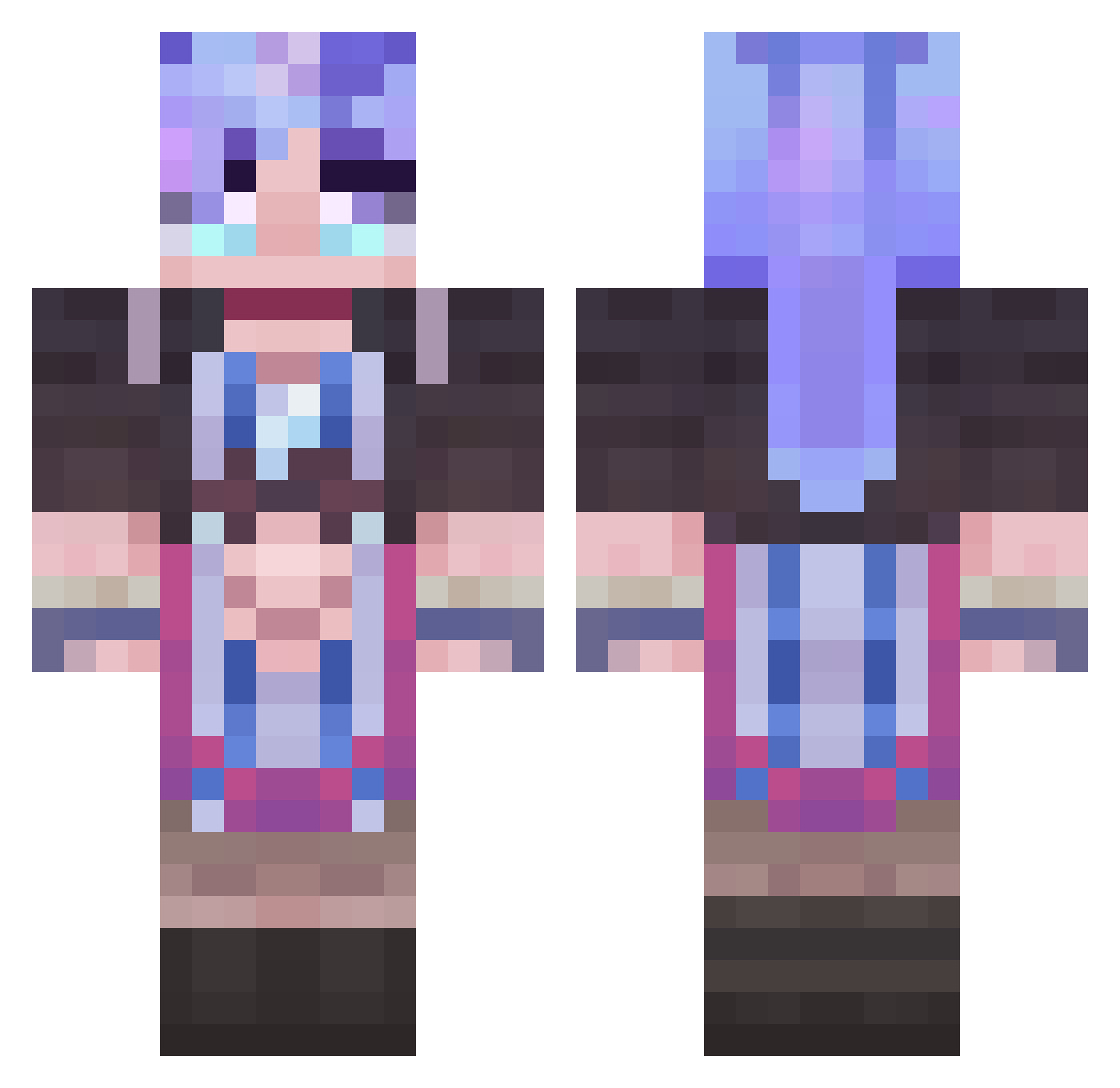 TurtleMan725 Minecraft skin, front and back view