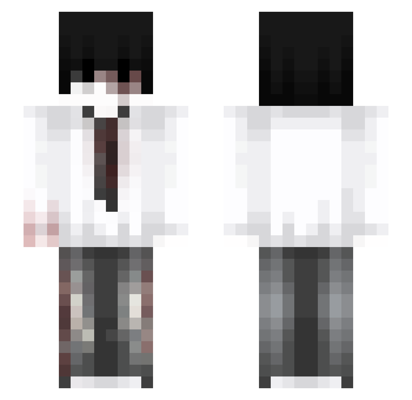 wickuzis Minecraft skin, front and back view