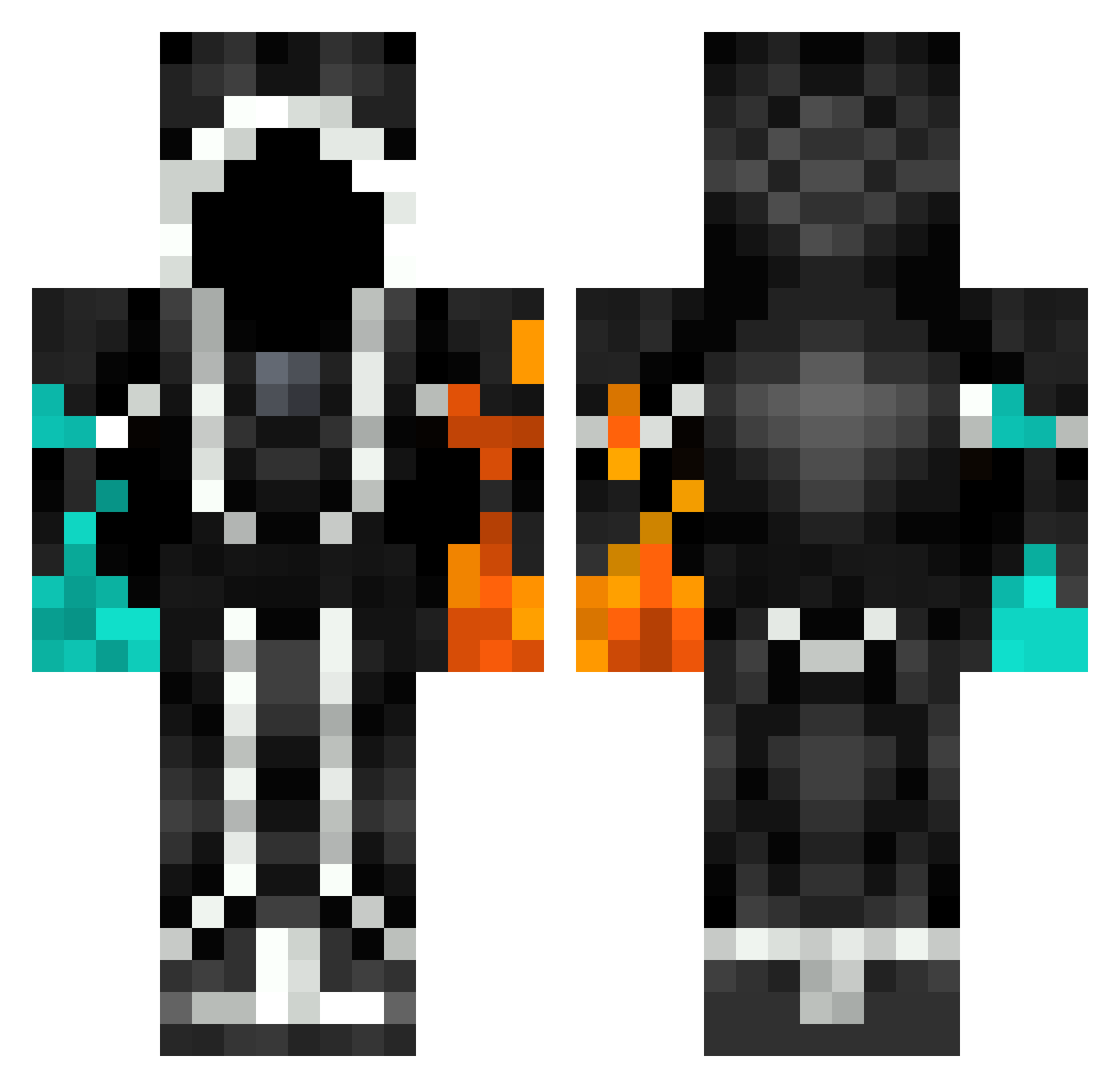 Zasppick Minecraft skin, front and back view