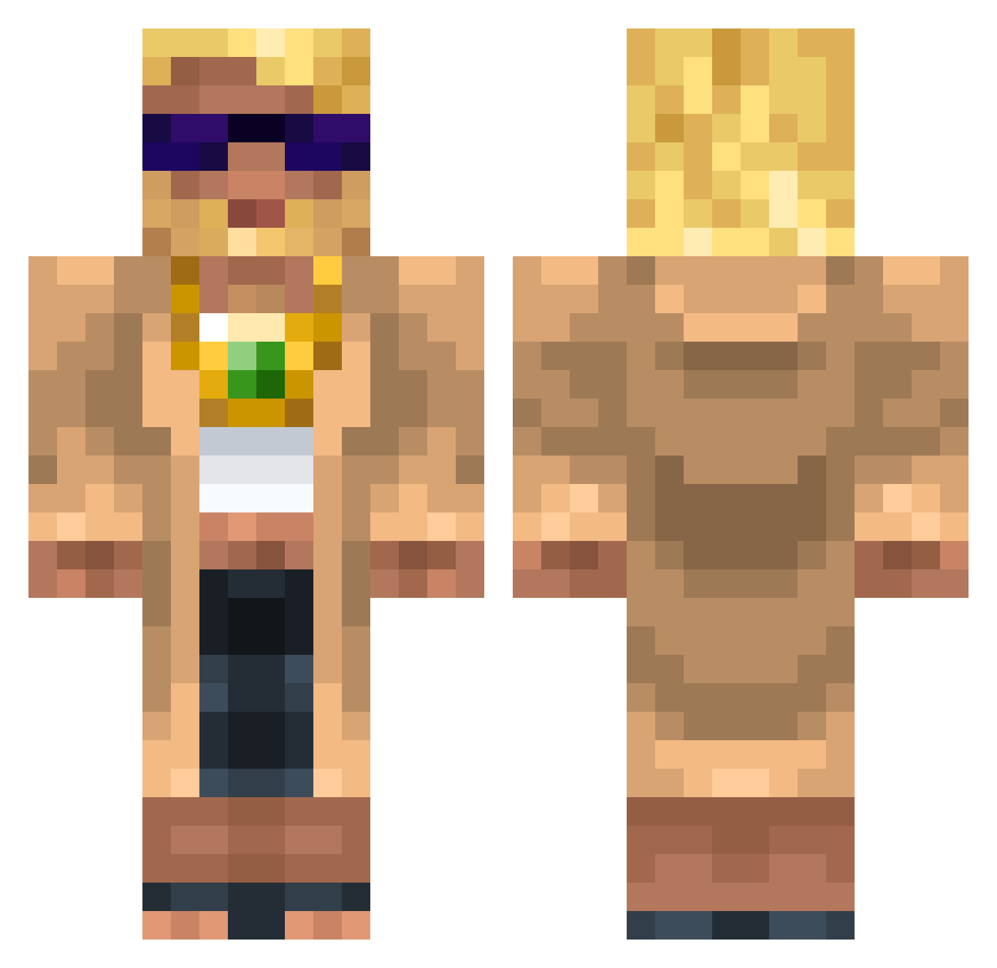 JoooeMC Minecraft skin, front and back view
