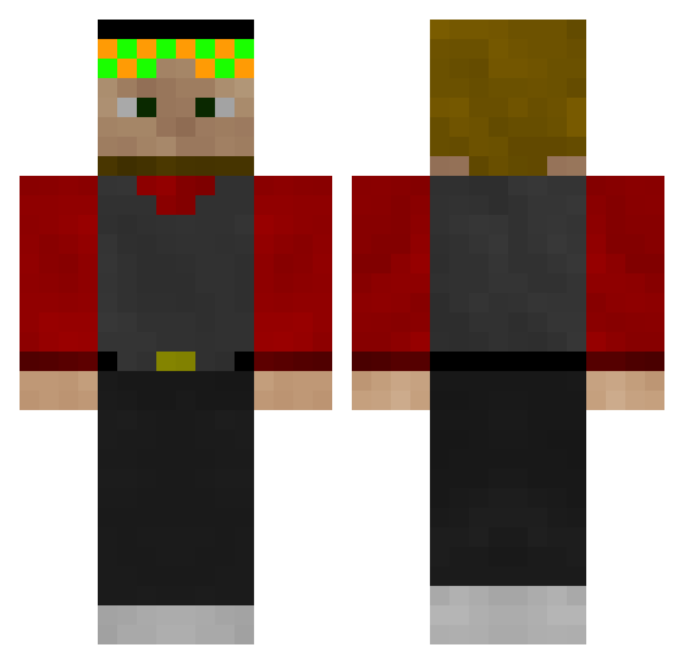Shark Minecraft skin, front and back view