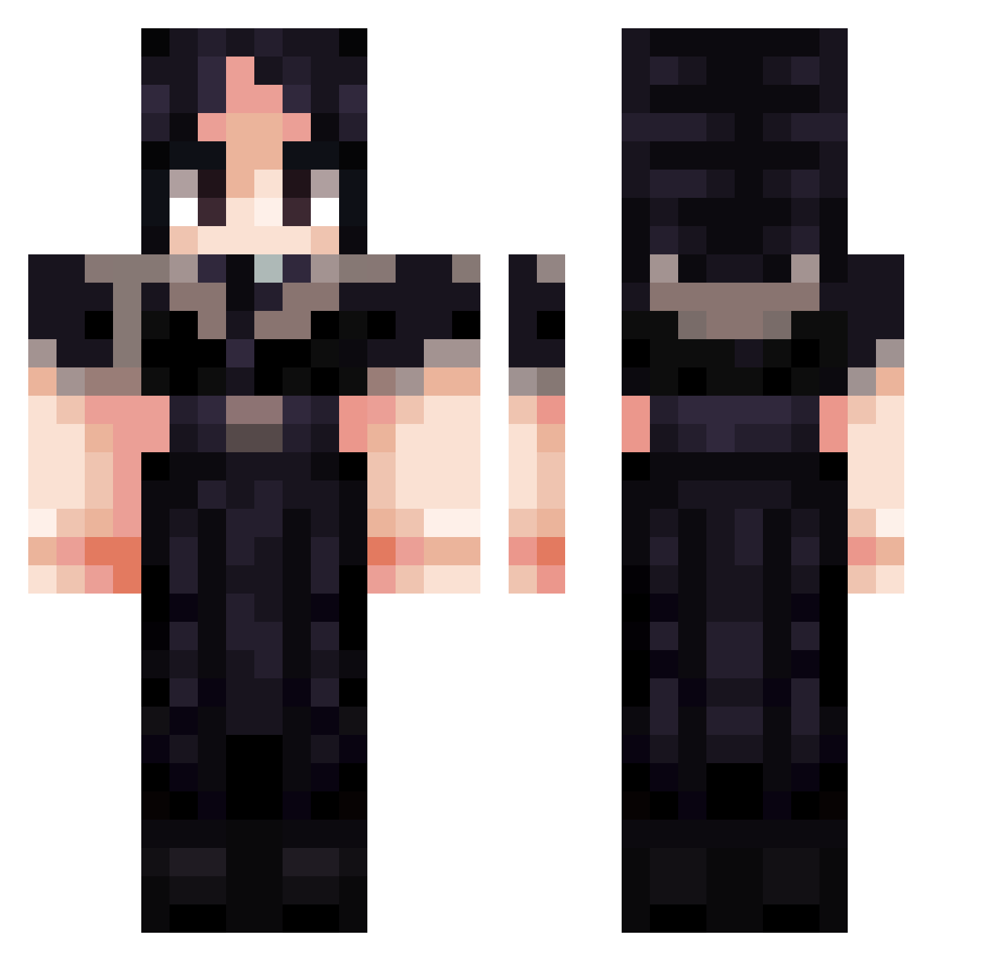 NikMonster69 Minecraft skin, front and back view