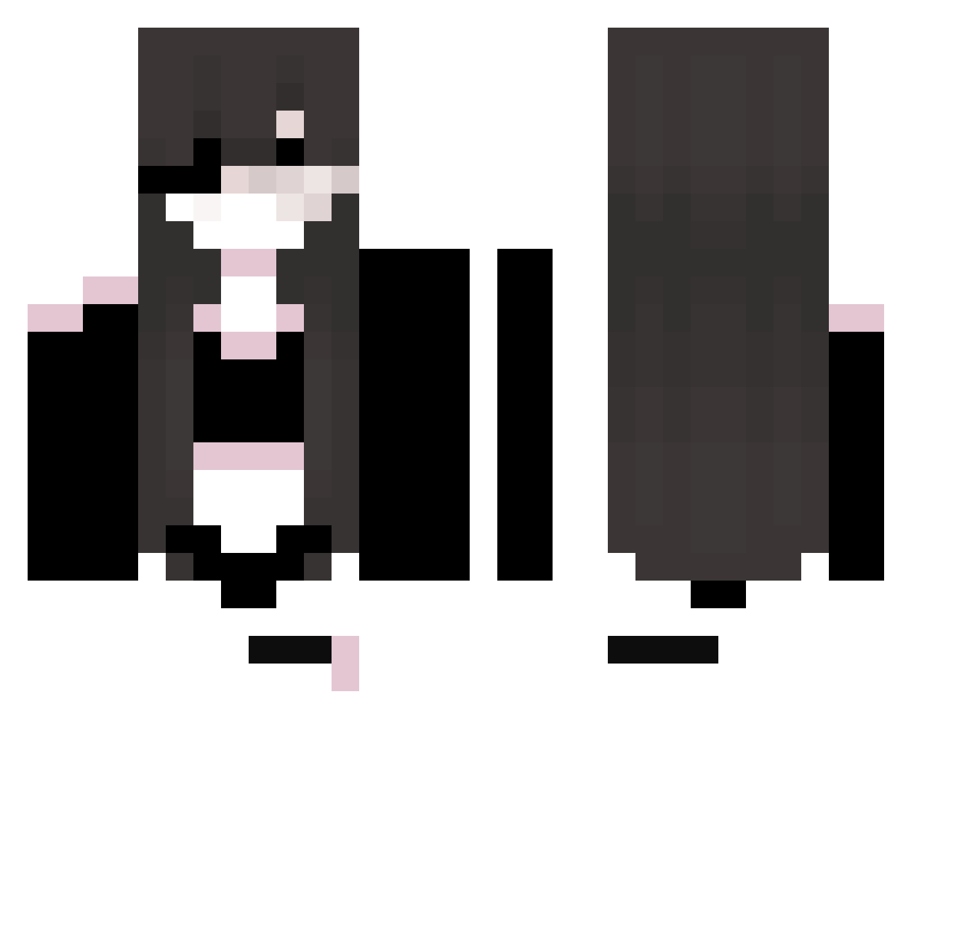 unrexl Minecraft skin, front and back view