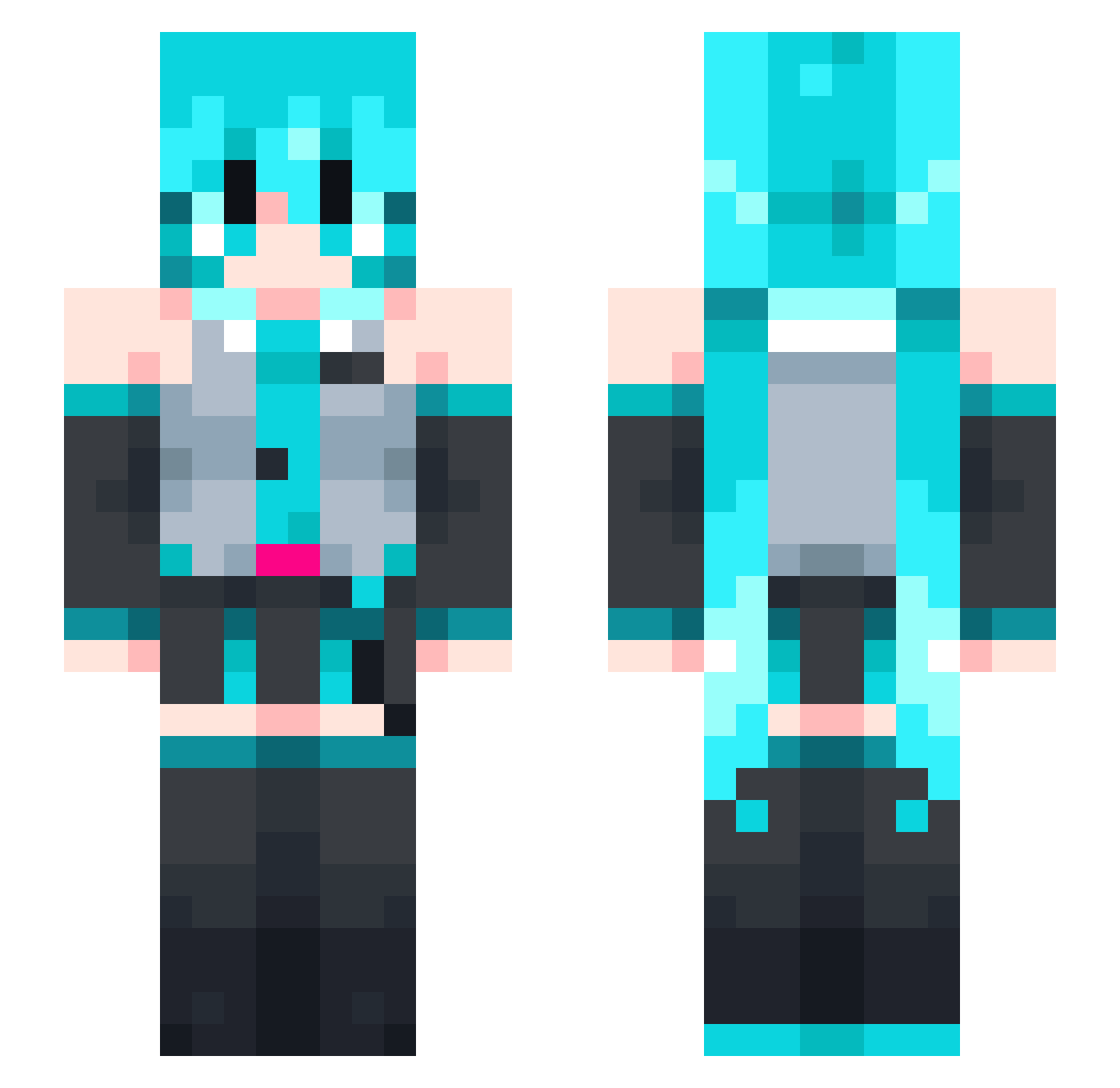 panetones Minecraft skin, front and back view