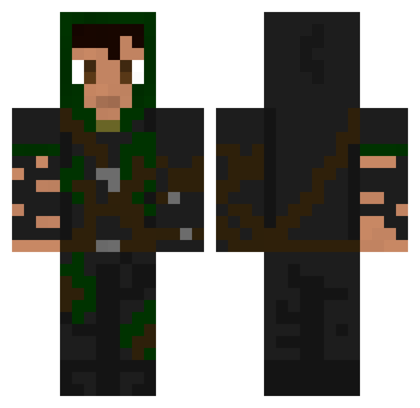 Gail Minecraft skin, front and back view